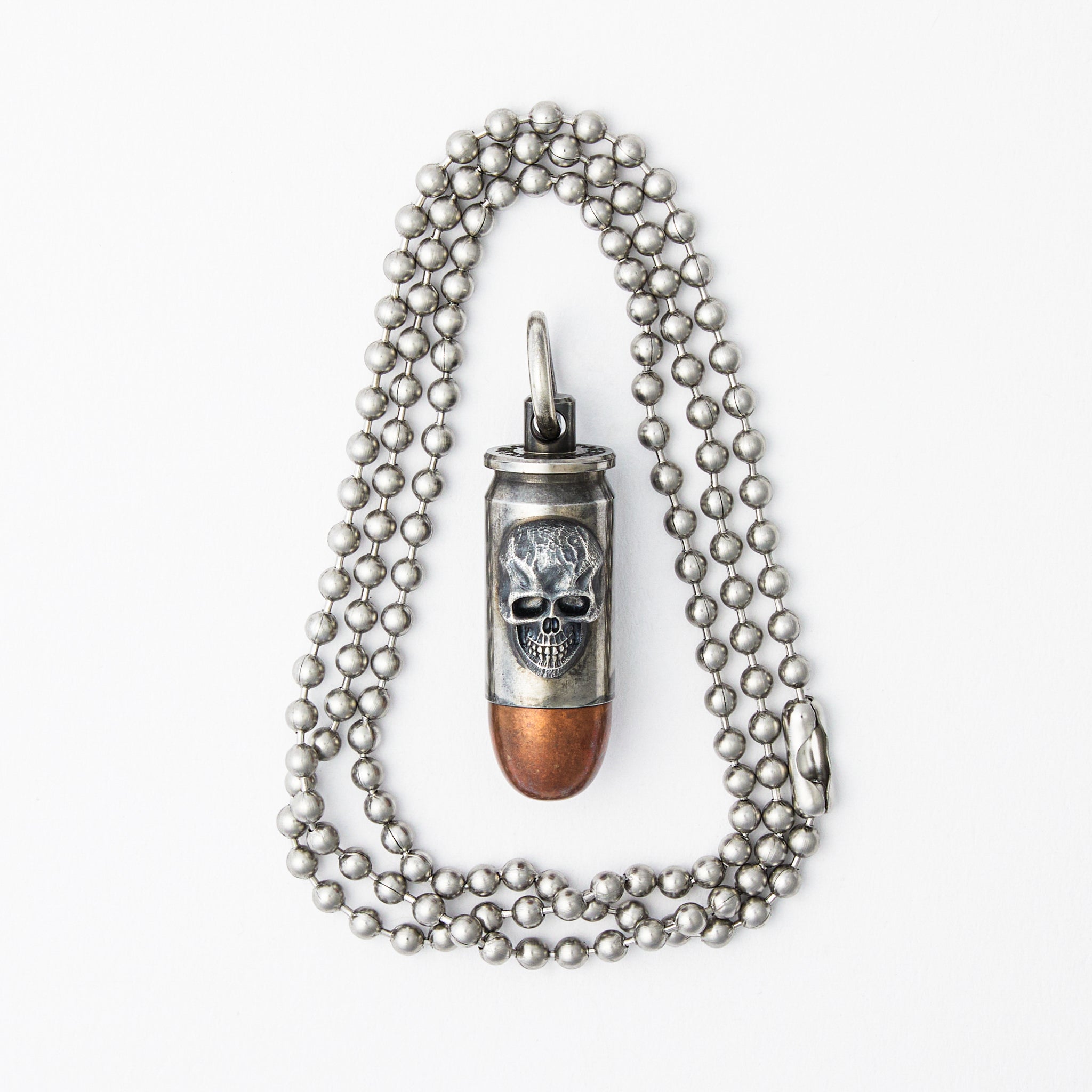 45 ACP Silver Darkness Reliquary Stash Can Pendant