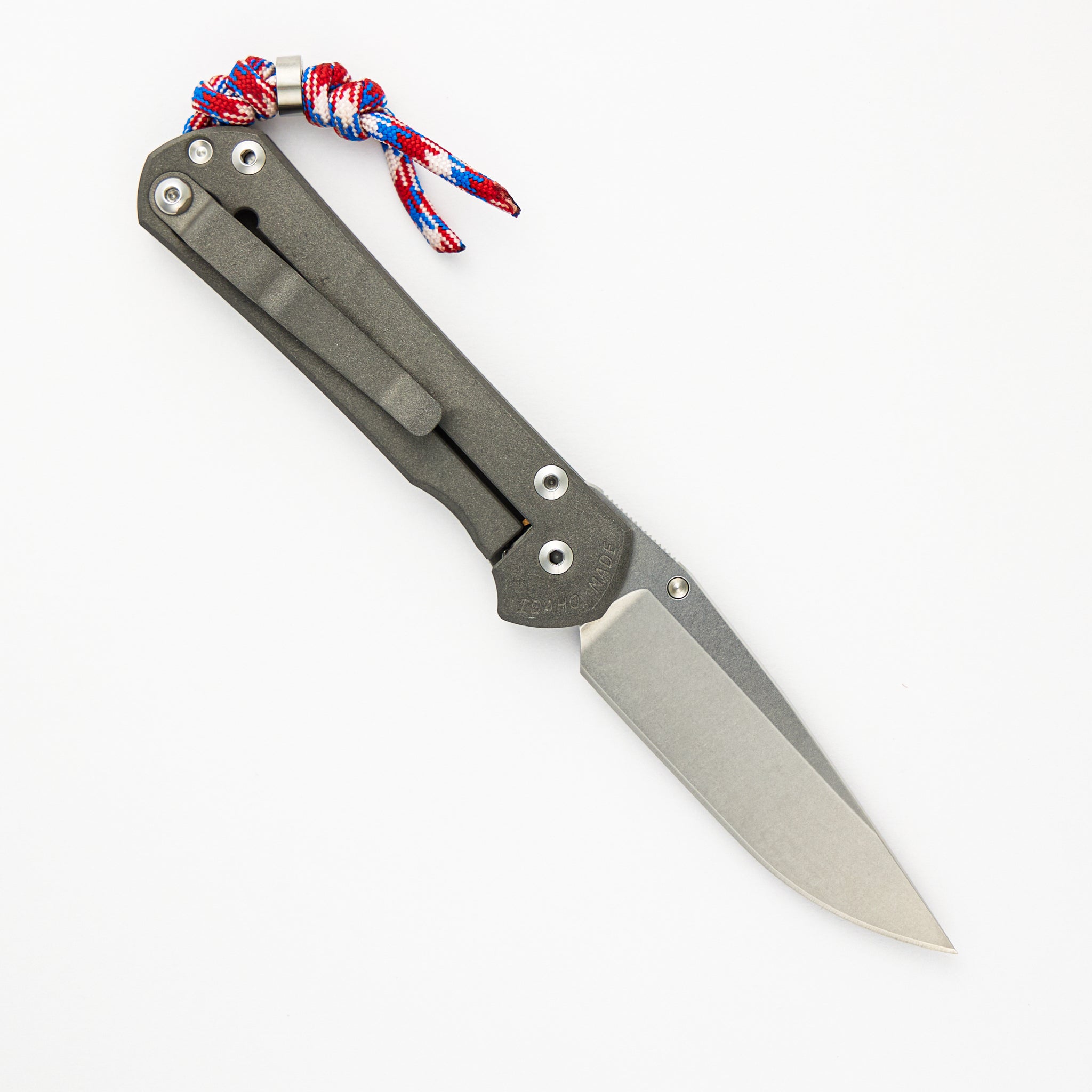 Chris Reeve Small Sebenza 31 - TNK Flag - Titanium Handle - Drop Point CPM MagnaCut Blade - Silver Single Lug