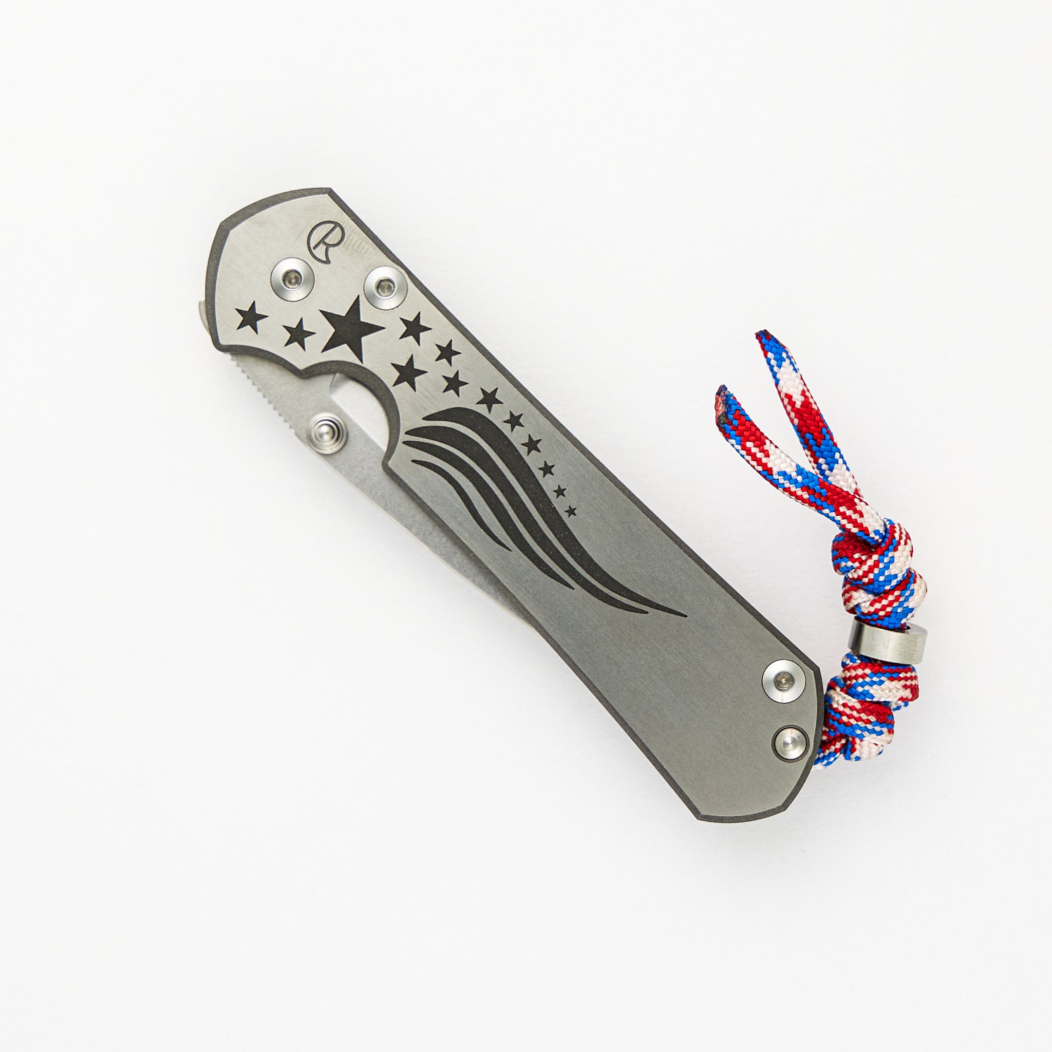 Chris Reeve Small Sebenza 31 - TNK Flag - Titanium Handle - Drop Point CPM MagnaCut Blade - Silver Single Lug