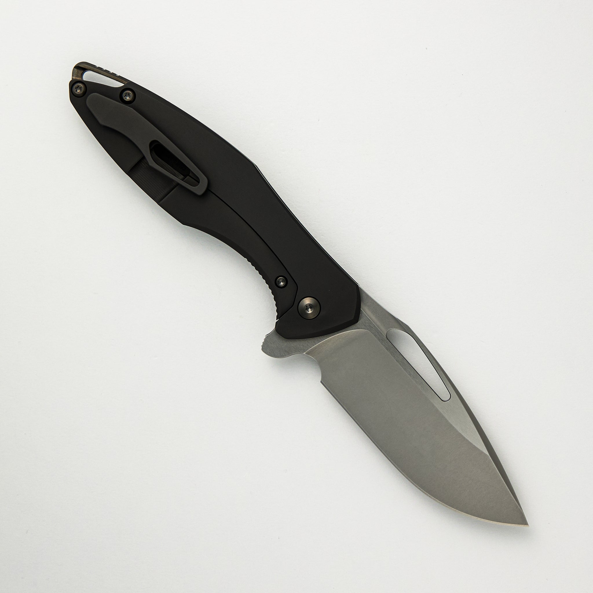 Arius - Smooth DLC Handle - M390 Burnished W/ Polished Flats Blade