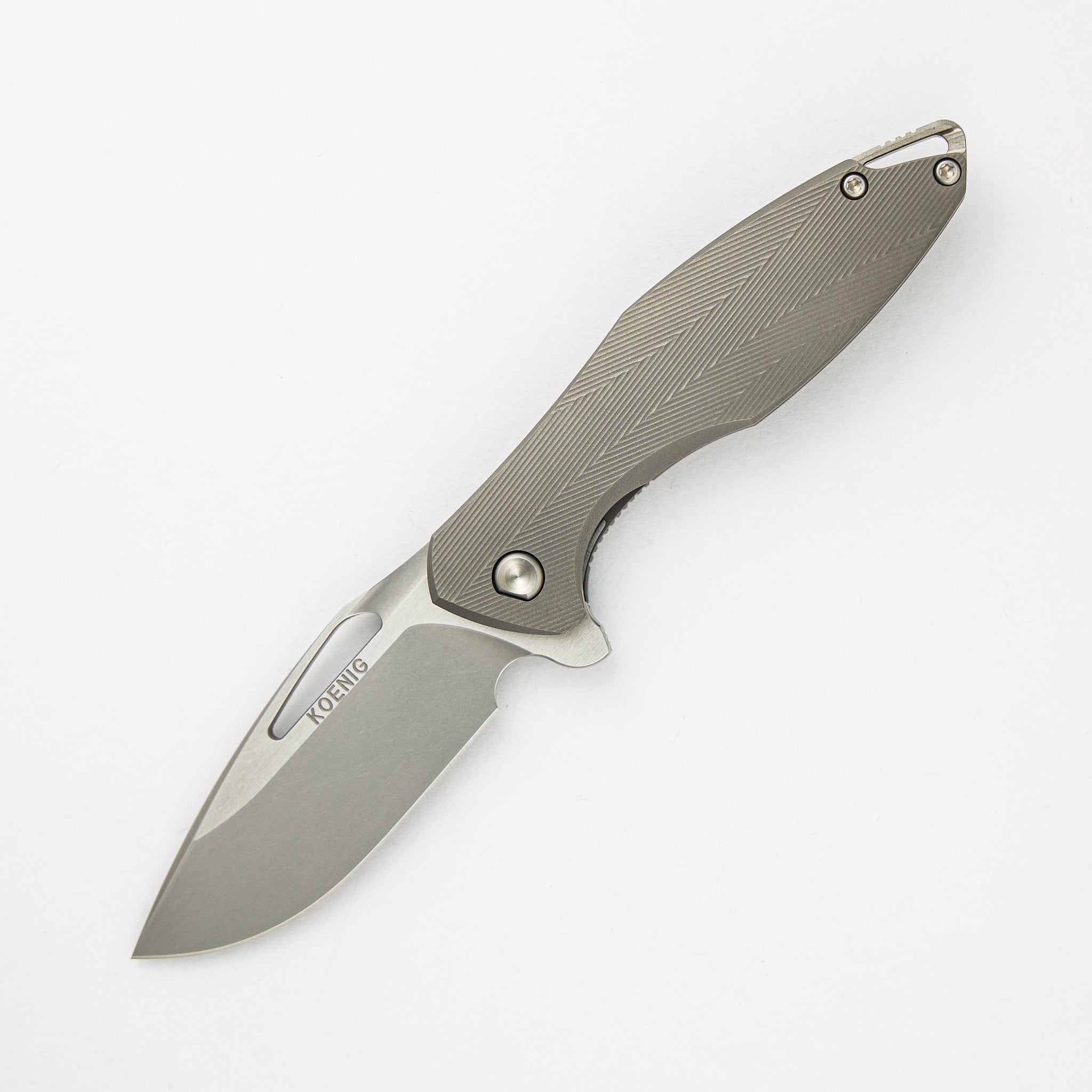 Koenig Mini Arius - Patterned - Titanium Handle - M390 Blade