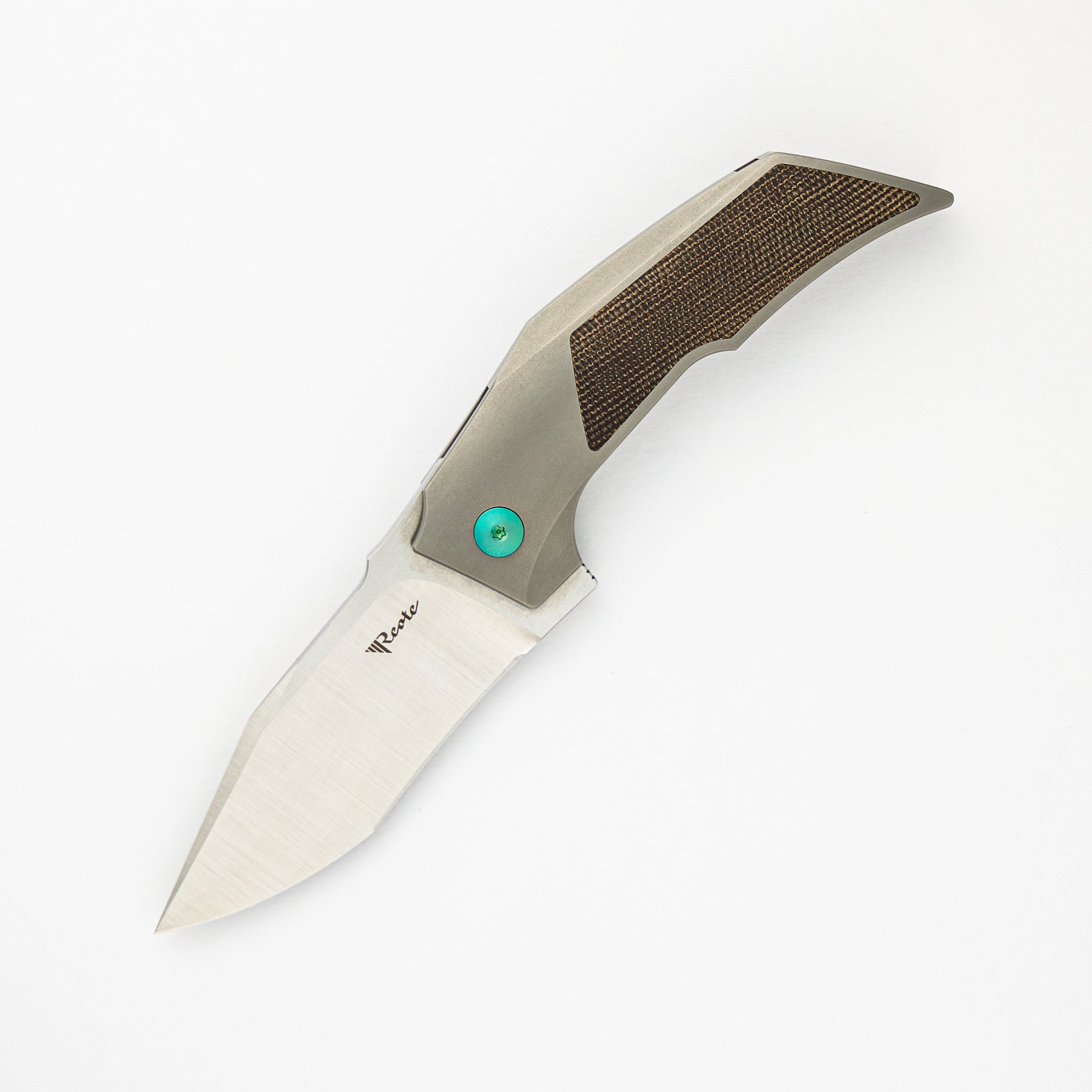 Reate Knives T3000 - Titanium/Green Micarta Handle - M390 Blade