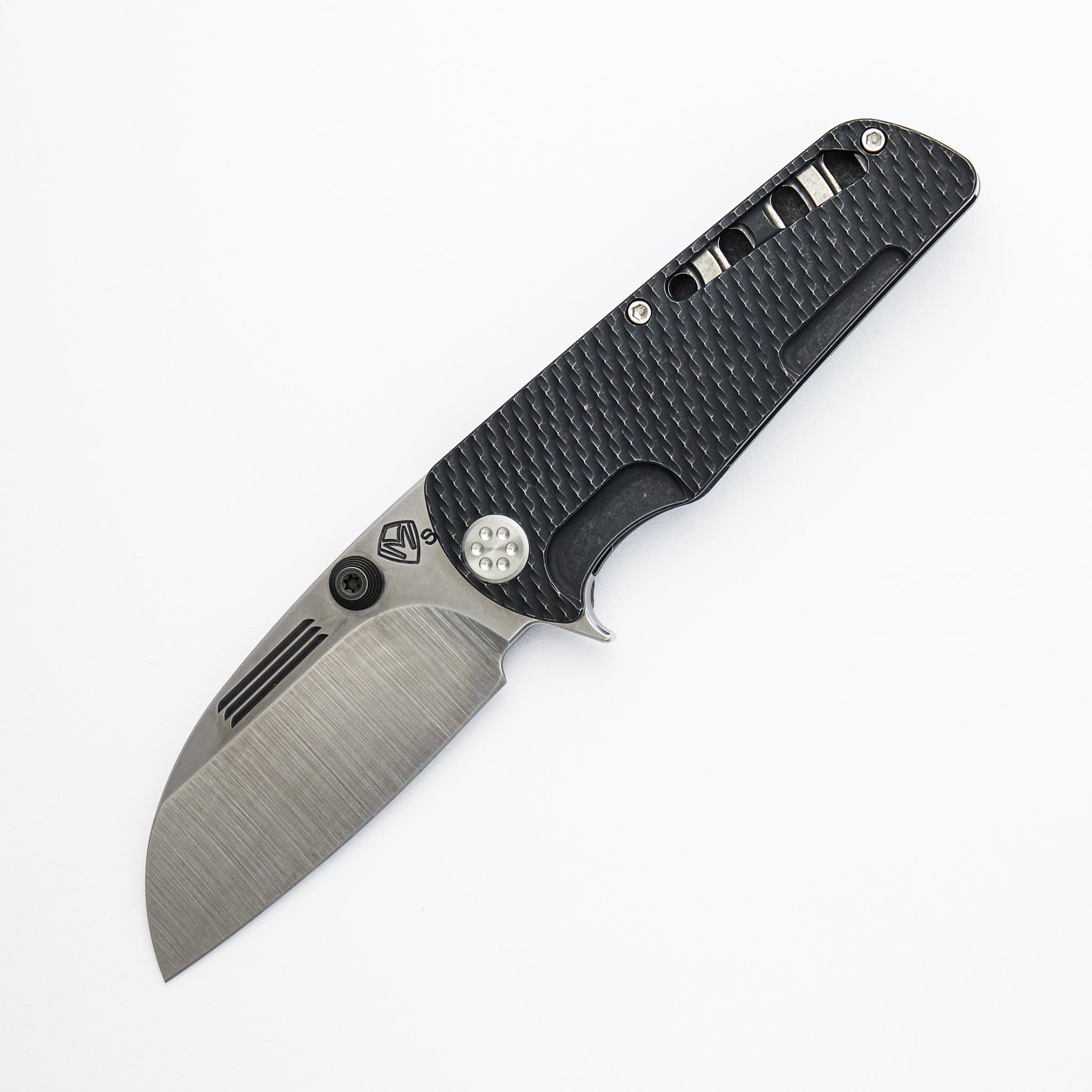 BC-1 - S35VN - Tum Std - Tumbled Black Titanium Handle