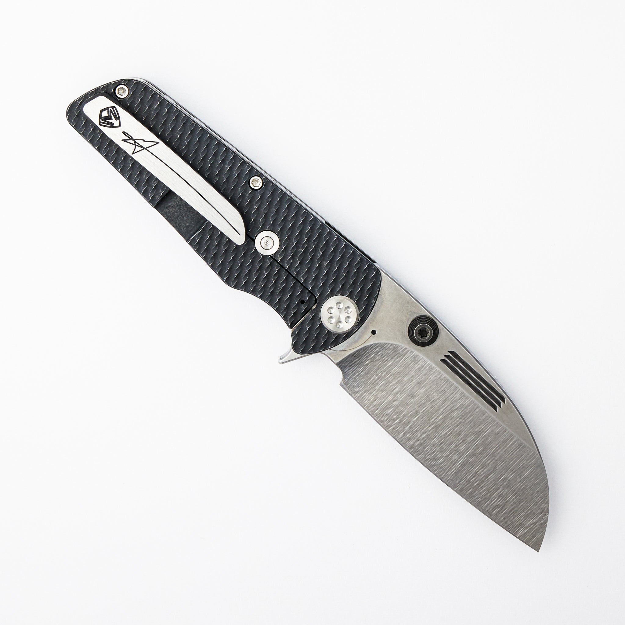 BC-1 - S35VN - Tum Std - Tumbled Black Titanium Handle