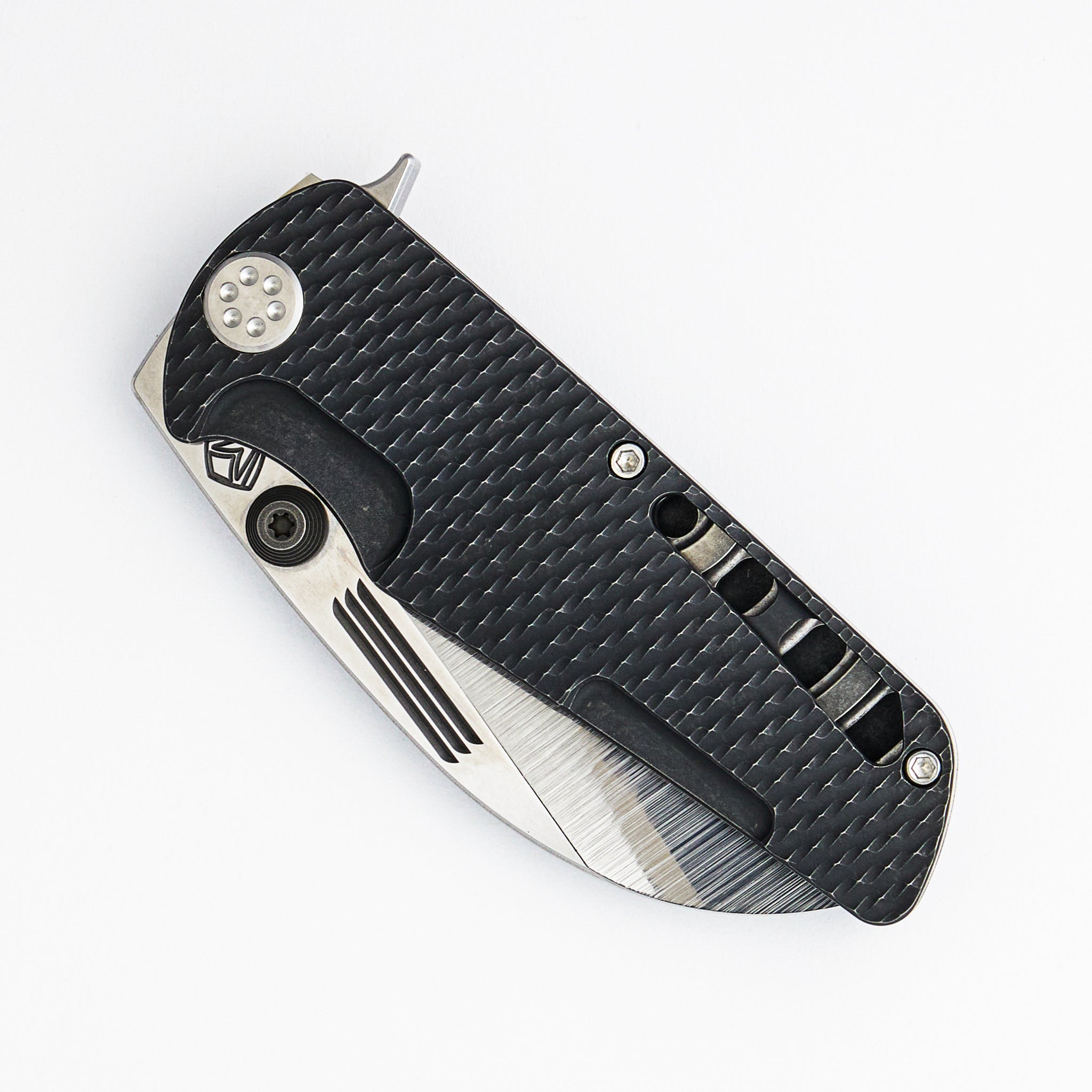BC-1 - S35VN - Tum Std - Tumbled Black Titanium Handle