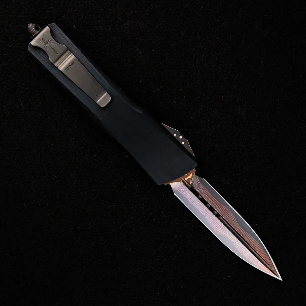 MARFIONE COMBAT TROODON D/E HOT BLUED BAKER FORGE TIGER MAI HEFTED BLACK ALLOY W/ COPPER RINGED HARDWARE S/N 026