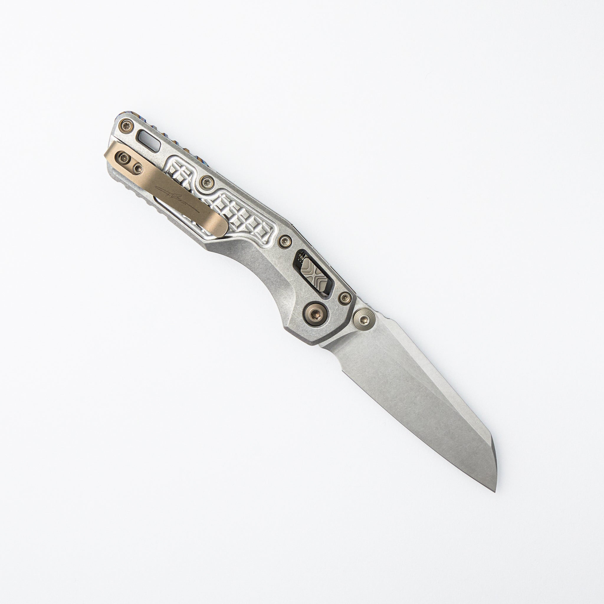 "Marfione Select" MSI Mini RAM-LOK Stonewash Finish Frag Pattern Titanium w/ Flamed Titanium Accent 210M-10FRMS5