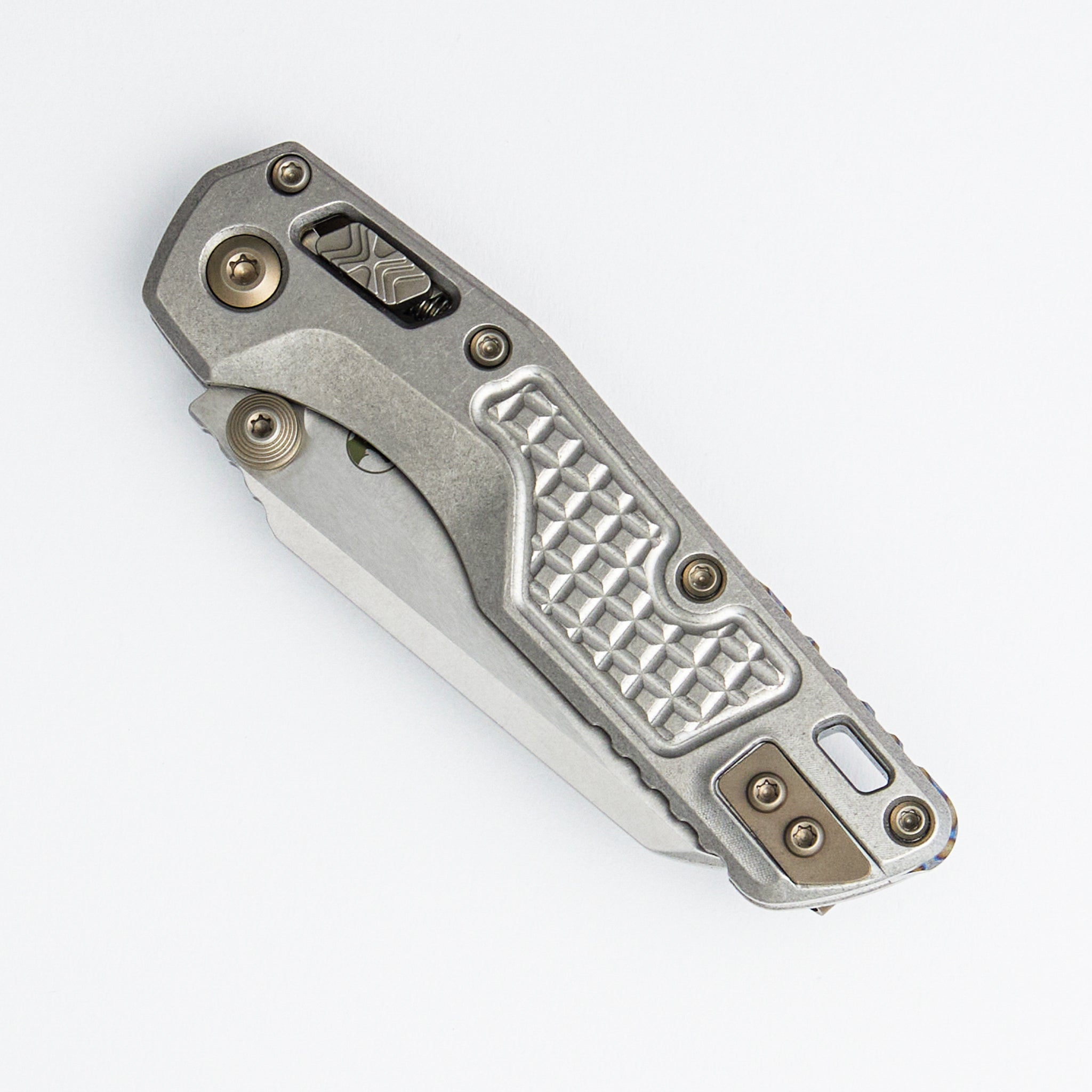 "Marfione Select" MSI Mini RAM-LOK Stonewash Finish Frag Pattern Titanium w/ Flamed Titanium Accent 210M-10FRMS5