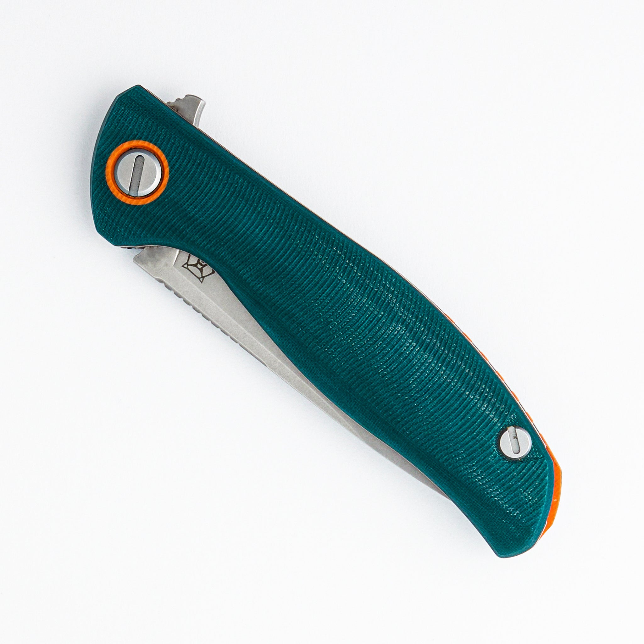 F3 - Elmax Blade - Emerald Micarta Handle - Orange G10 Accents - MRBS