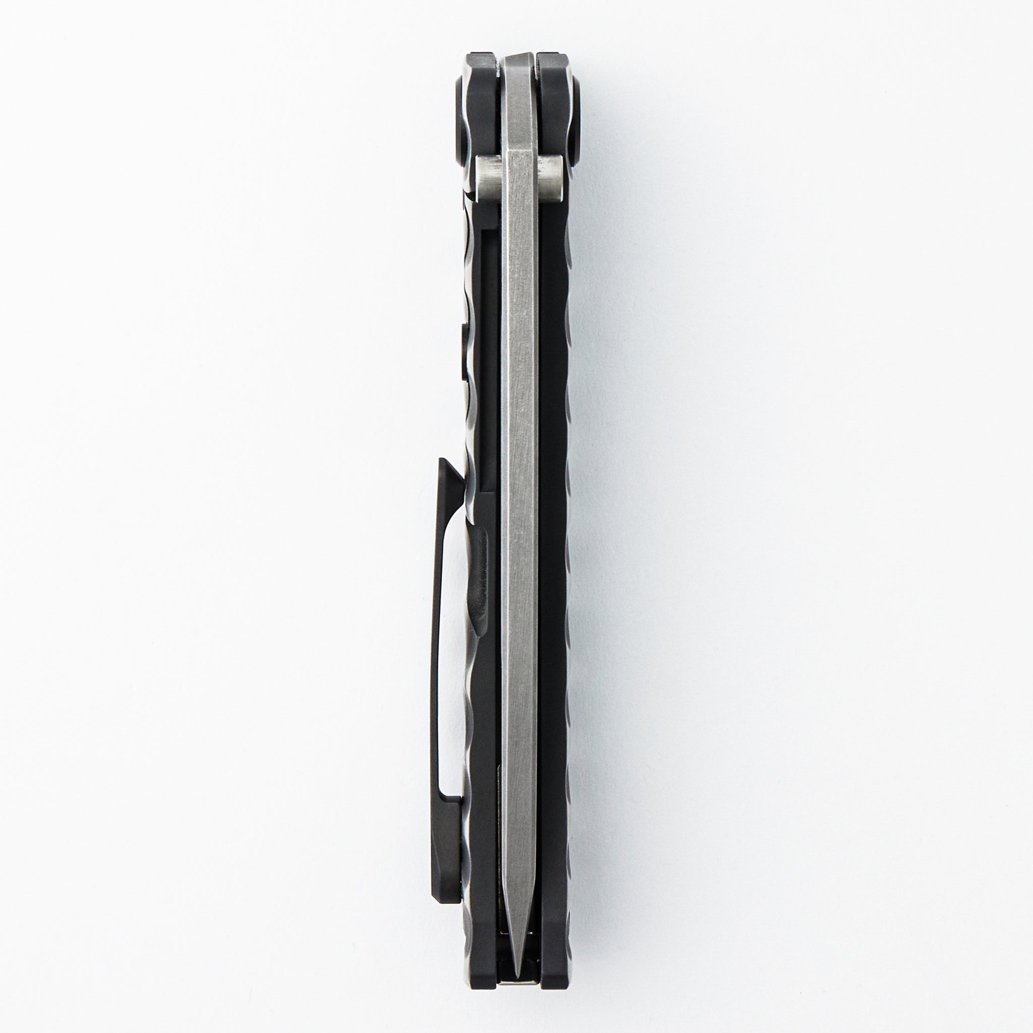 Marauder-H - "Old School" Tumbled Tanto - MagnaCut - Black w/ Silver "Tear Drops"