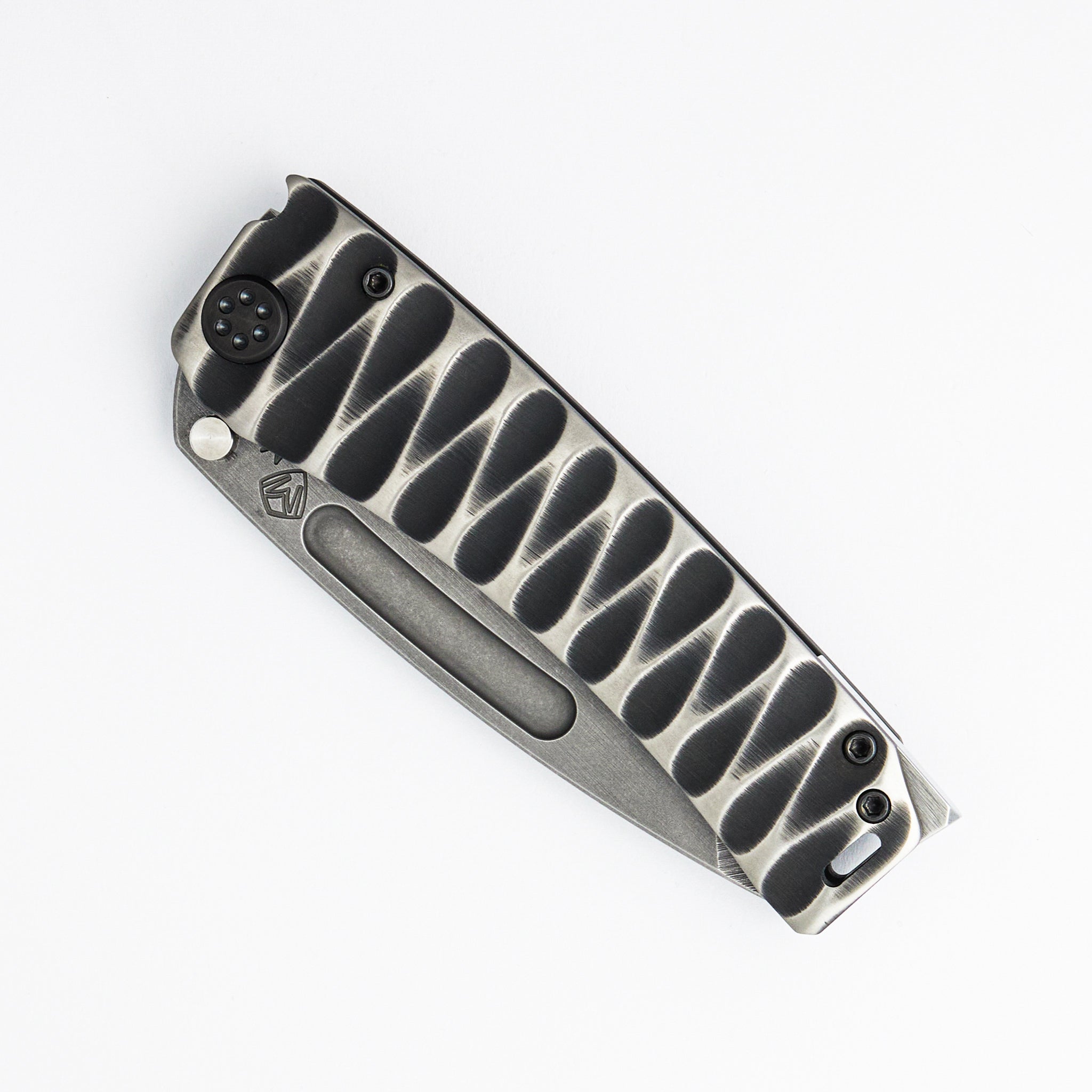 Marauder-H - "Old School" Tumbled Tanto - MagnaCut - Black w/ Silver "Tear Drops"