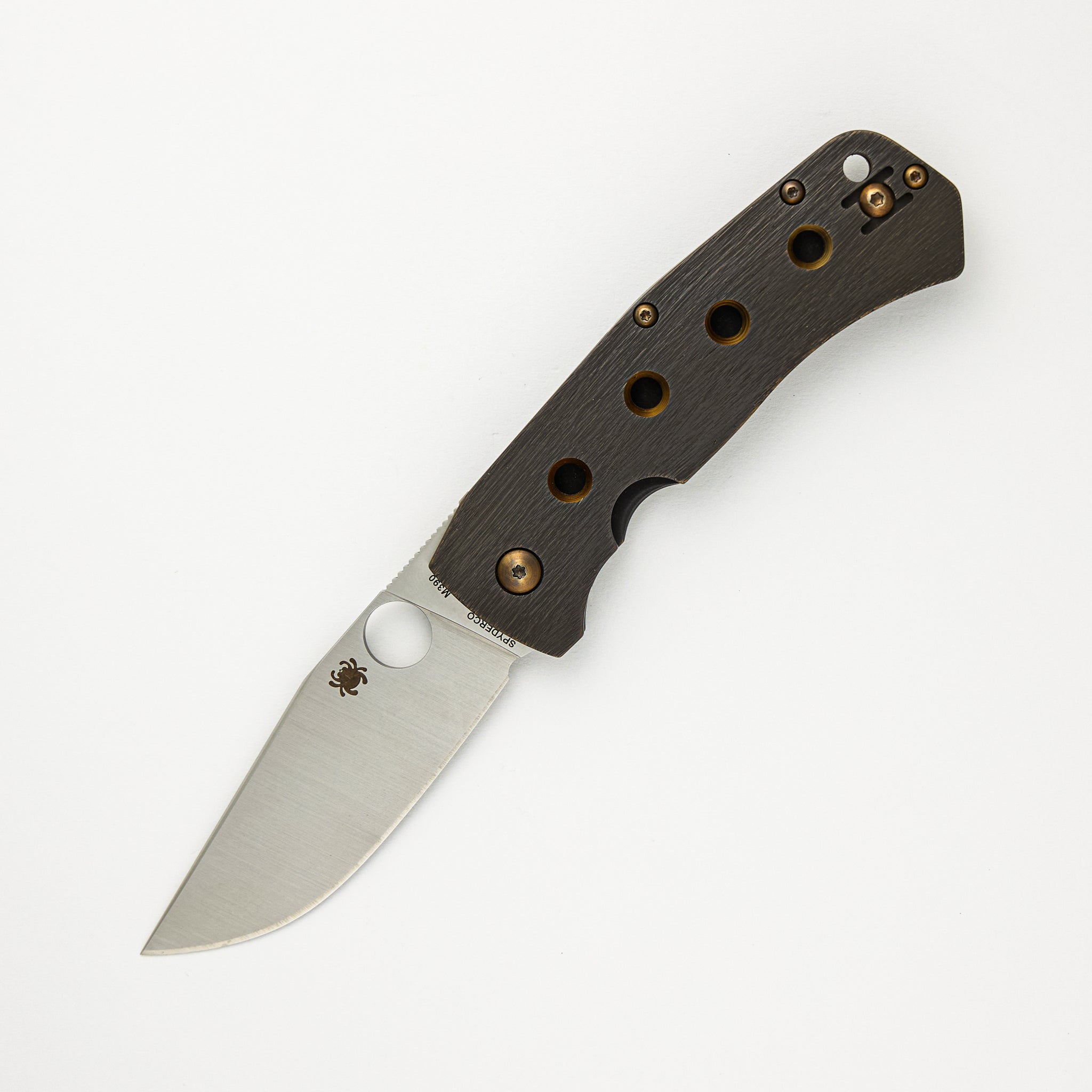 Spyderco Slysz Bowie Folder - C186TIPBL - Titanium Handle Modified By Third Party - M390 Blade