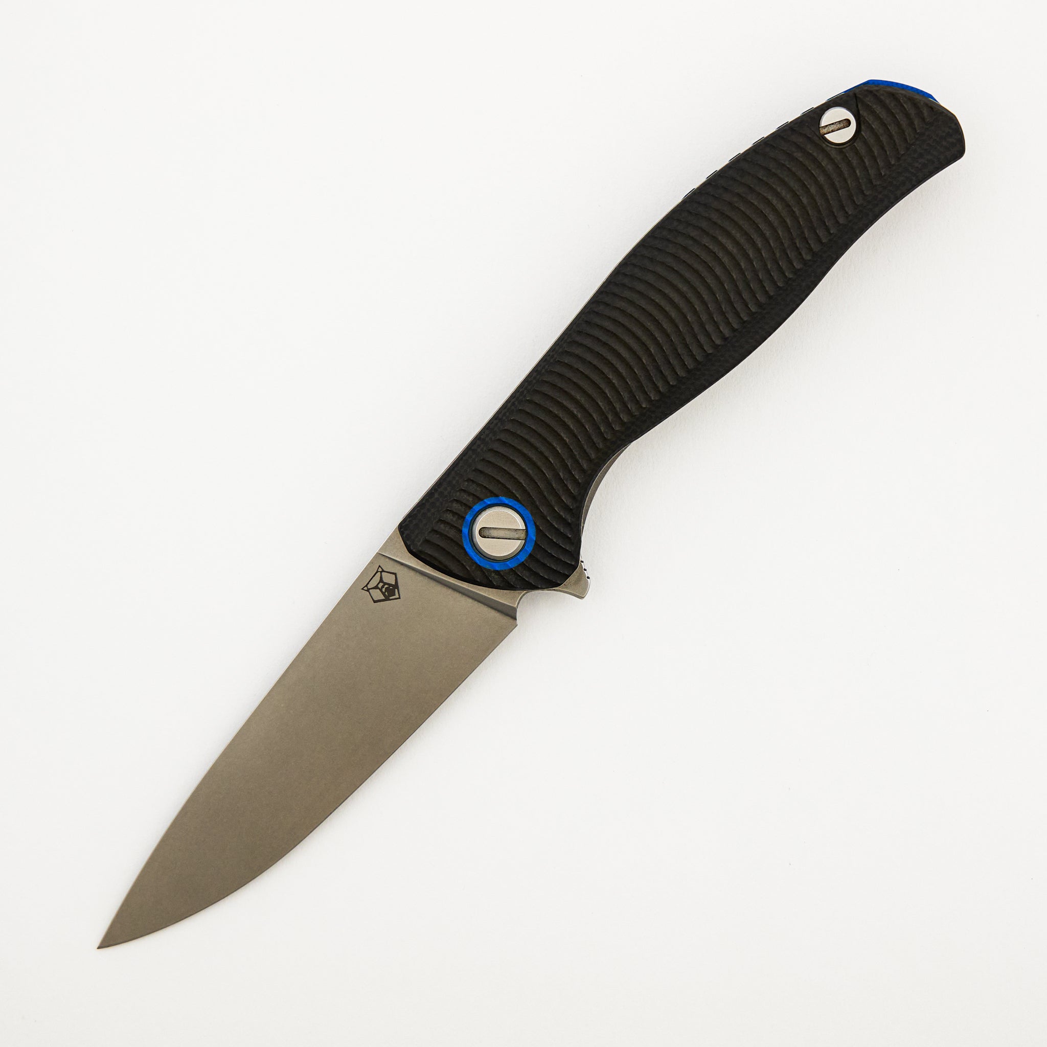F3 - Elmax Blade - Black G10 Handle W/ Dark Blue G10 Accents - SRB