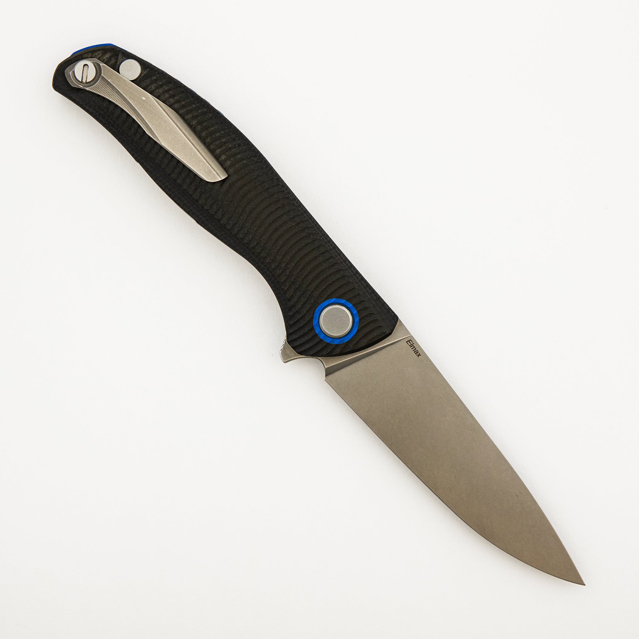 F3 - Elmax Blade - Black G10 Handle W/ Dark Blue G10 Accents - SRB