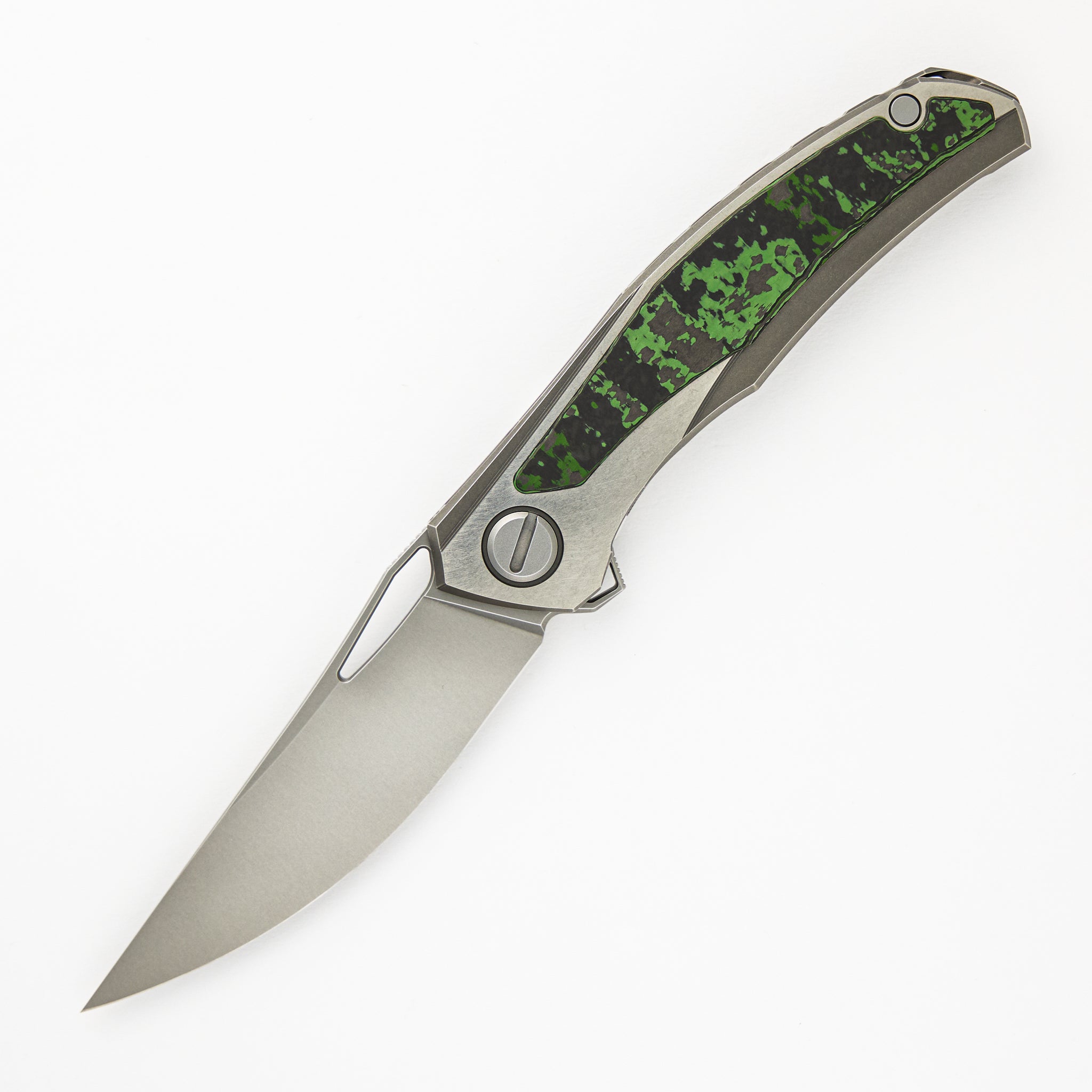 Shirogorov Knives Quantum - Titanium/Jungle Wear Carbon Fiber Handle - M390 Blade - MRBS