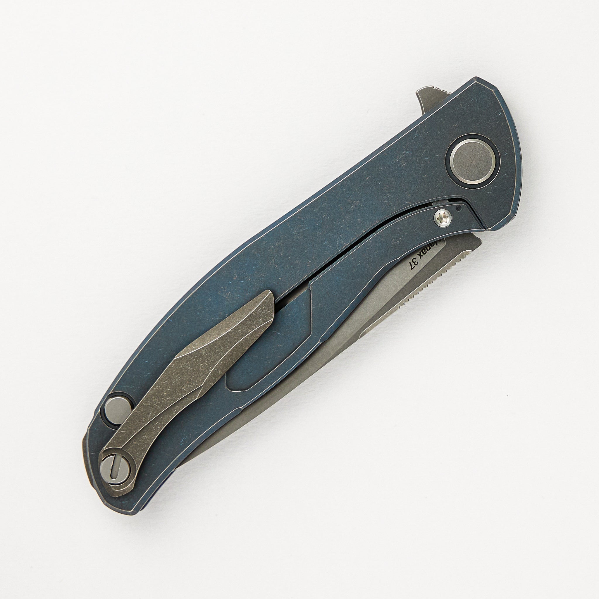 Shirogorov Hati R - Blue Twill Carbon Fiber Handle - Vanax 37 Blade - MRBS