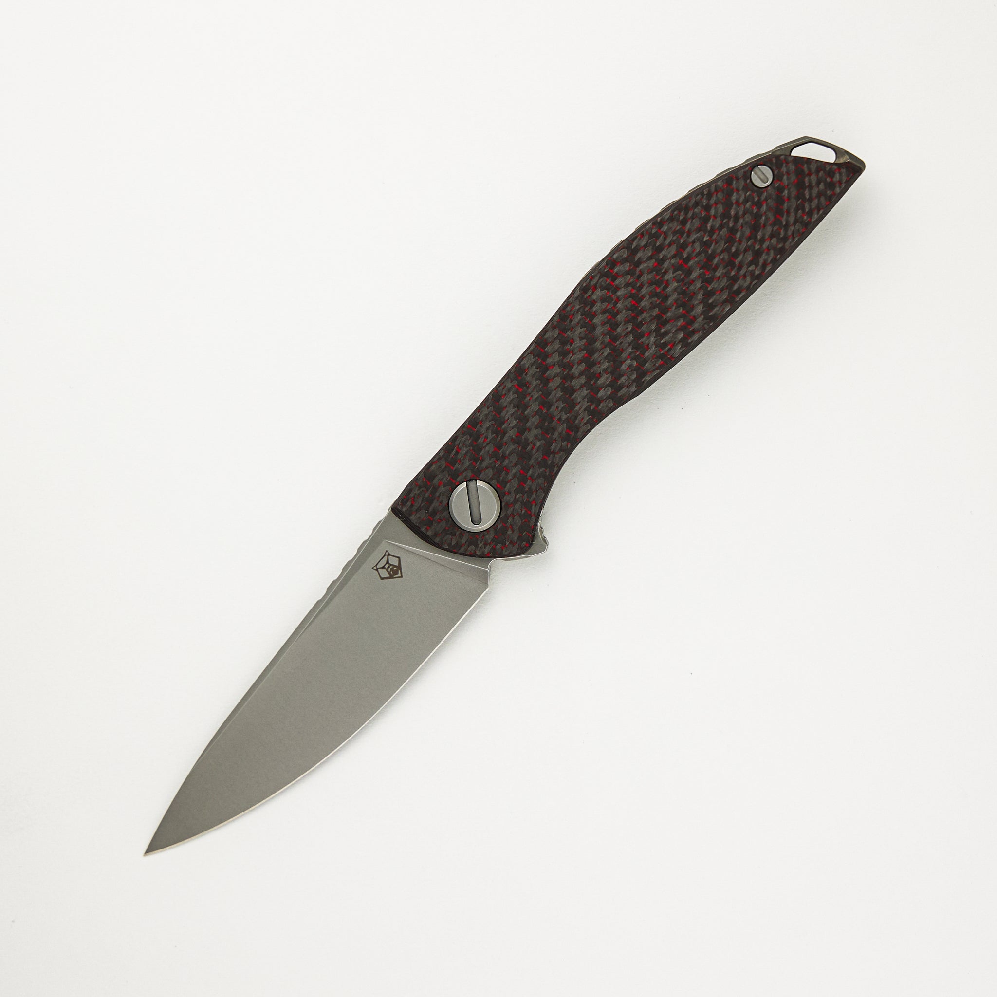 Shirogorov Hation Zero - M390 Blade - Red Carbon Fiber/Titanium Handle - MRBS