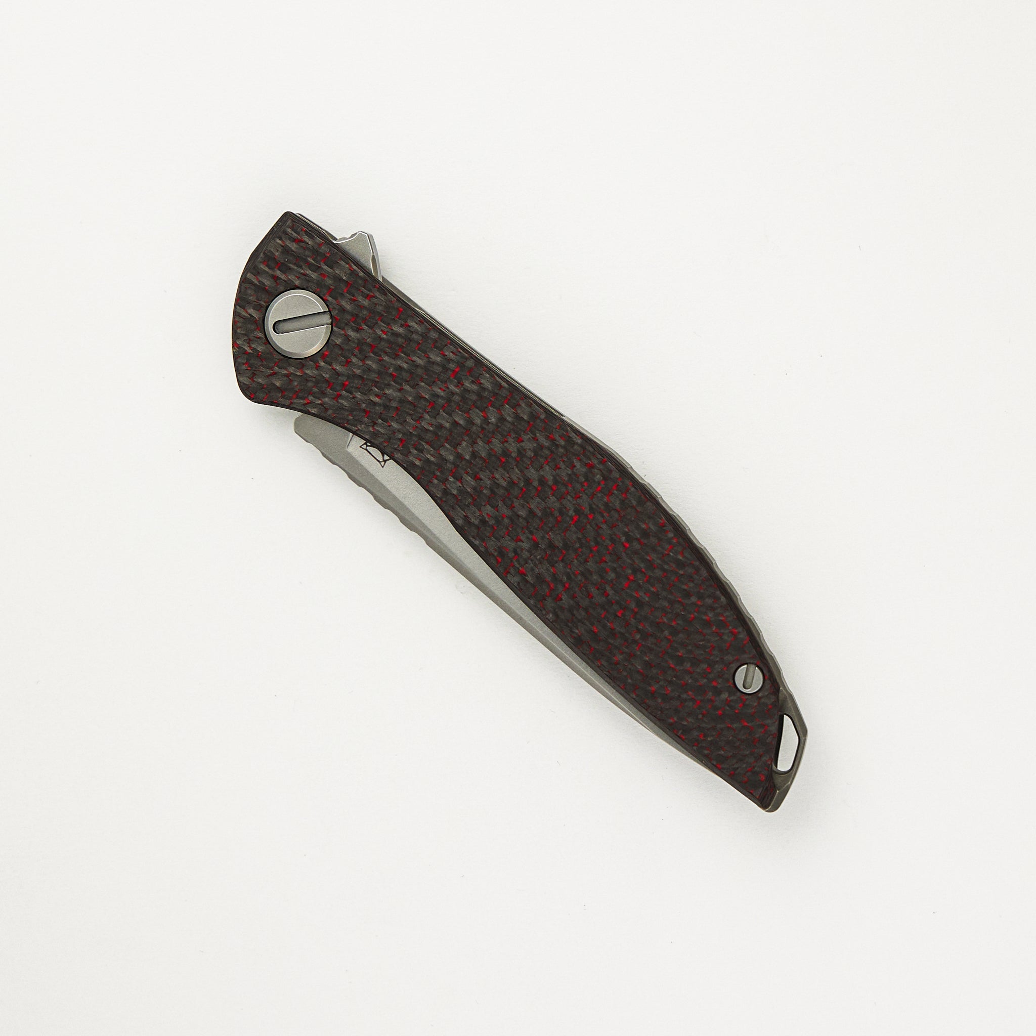 Shirogorov Hation Zero - M390 Blade - Red Carbon Fiber/Titanium Handle - MRBS