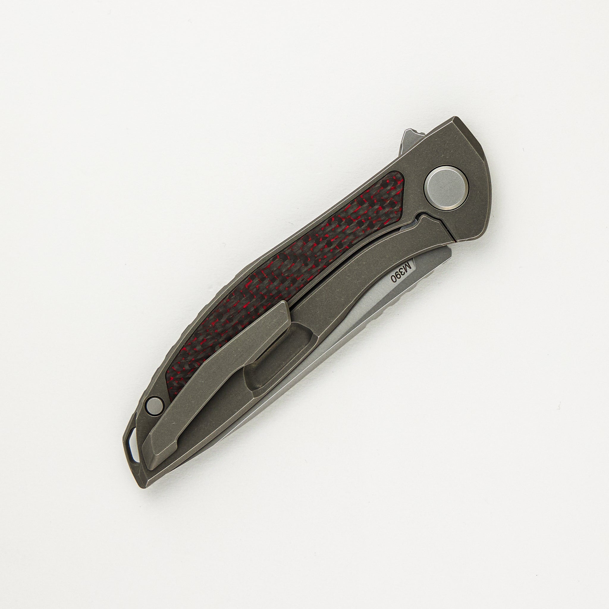 Shirogorov Hation Zero - M390 Blade - Red Carbon Fiber/Titanium Handle - MRBS