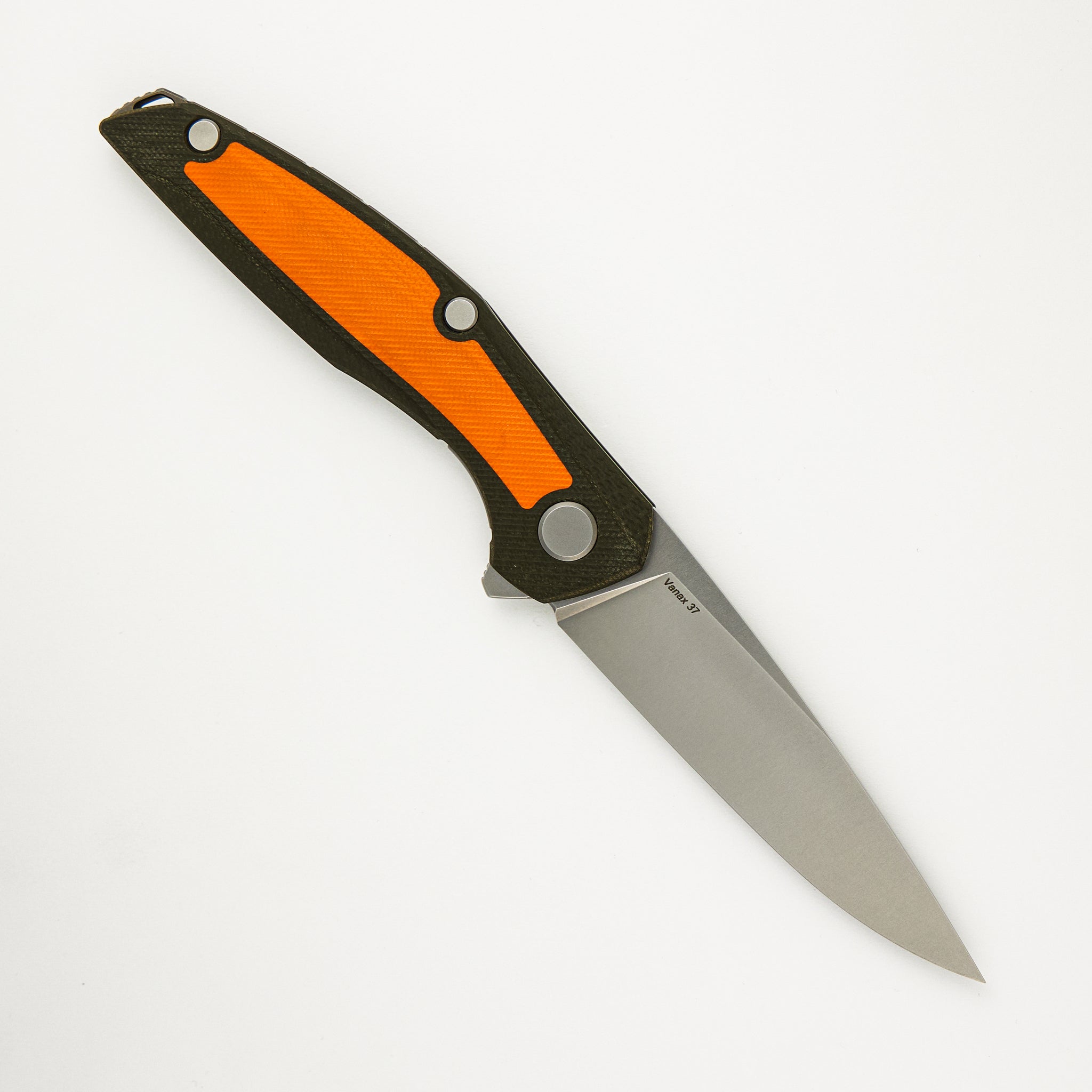 Shirogorov 111 - Outdoor Special Edition - Vanax 37 Blade - Green/Orange G10 Handle - MRBS