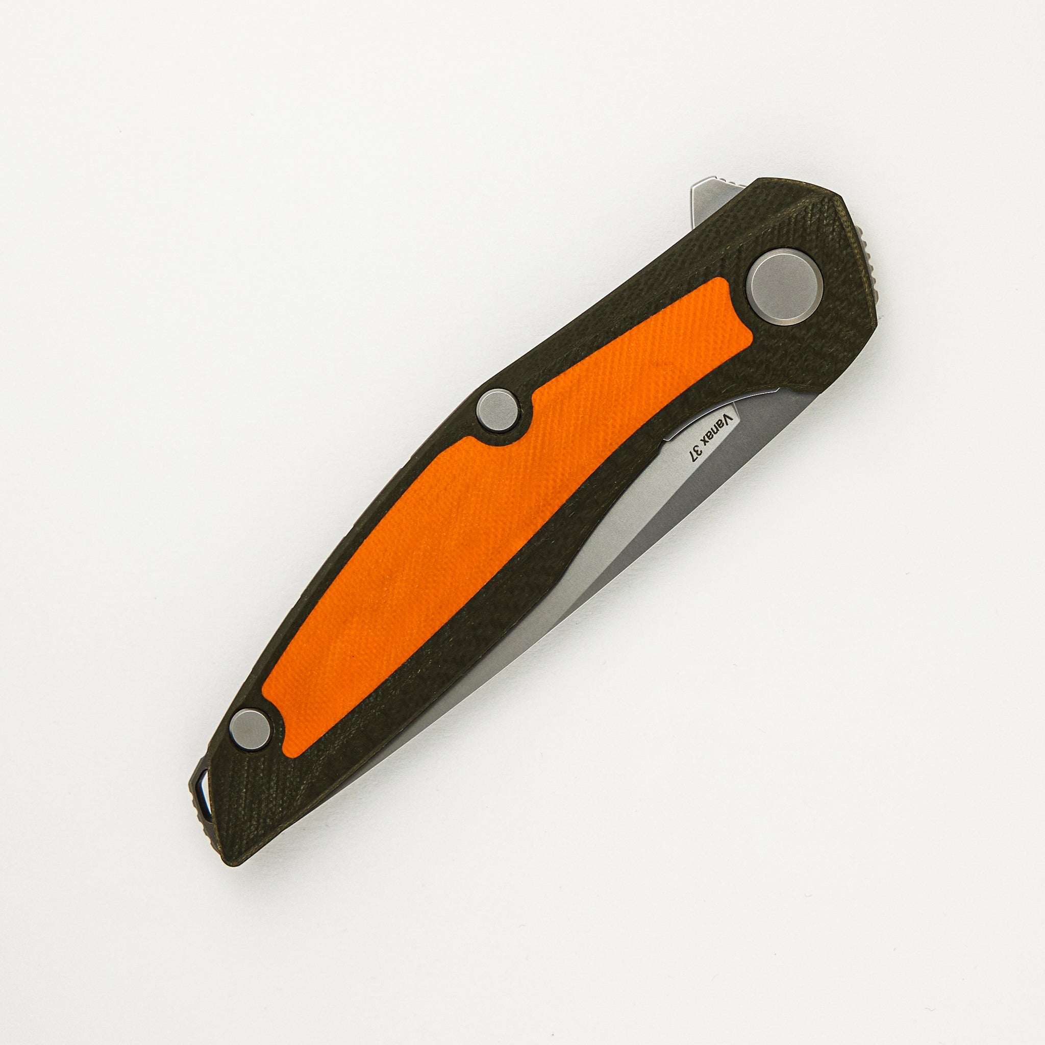 Shirogorov 111 - Outdoor Special Edition - Vanax 37 Blade - Green/Orange G10 Handle - MRBS