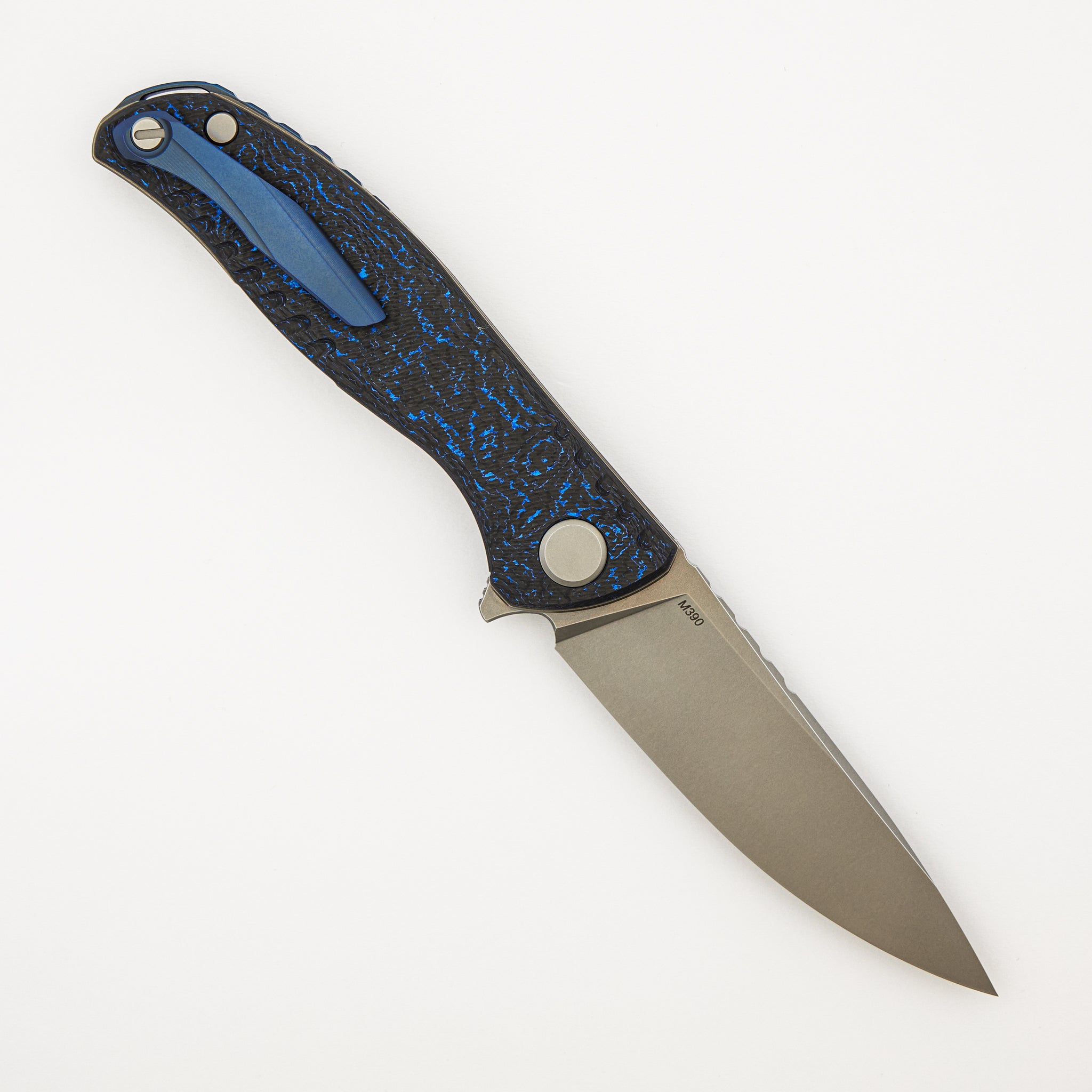 F3 NS - M390 Blade - Blue Carbon Fiber Handle - MRBS