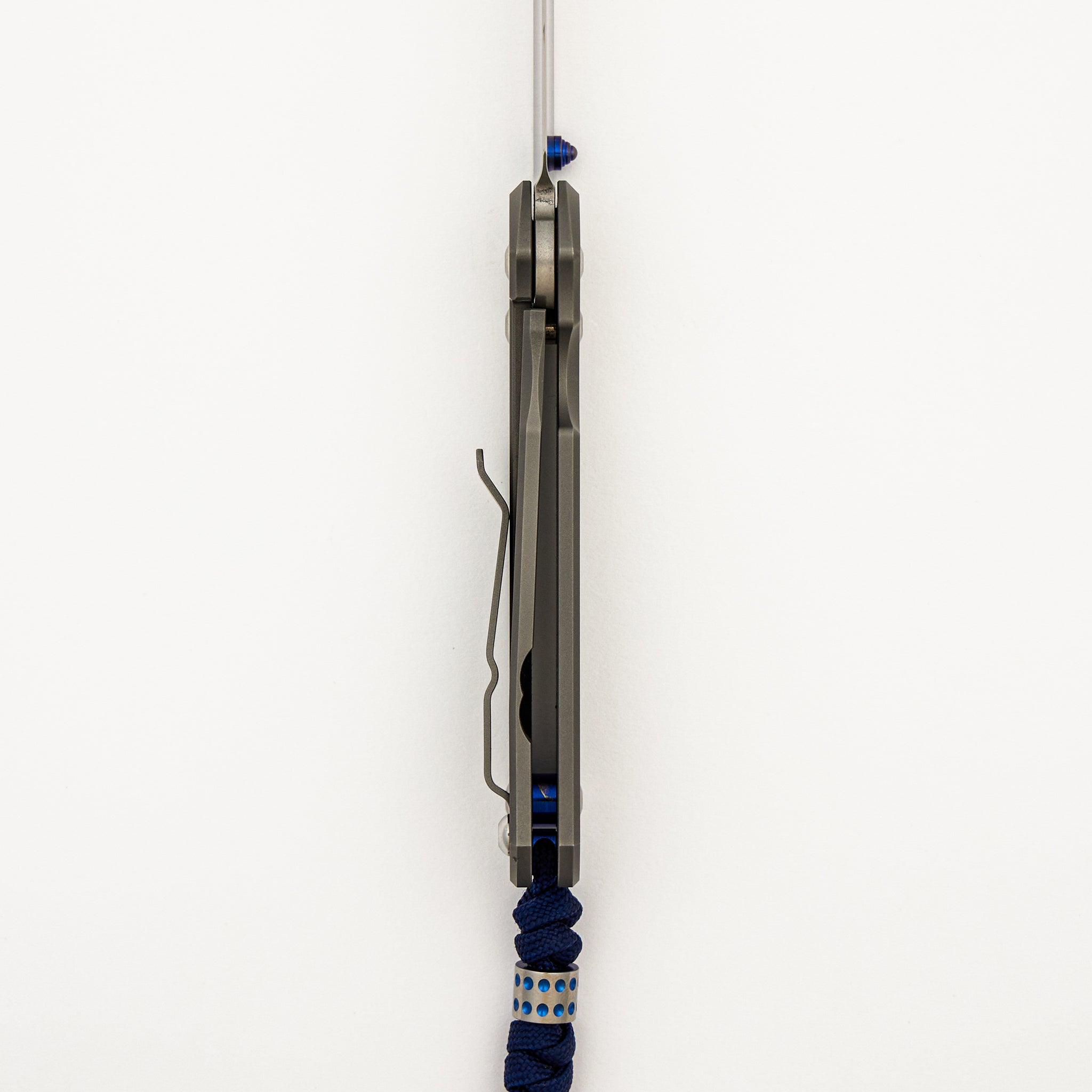 Small Sebenza 31 - Drop Point CPM MagnaCut Blade - Glass Blasted - Blue Single Thumb Lug