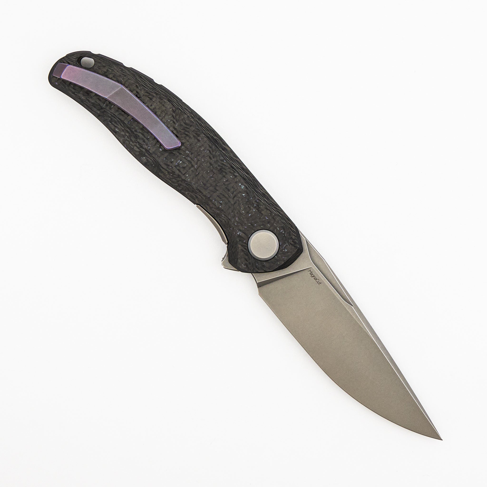 Stellar CF First Production – Purple Carbon Fiber Handle – MagnaCut Blade – MRBS