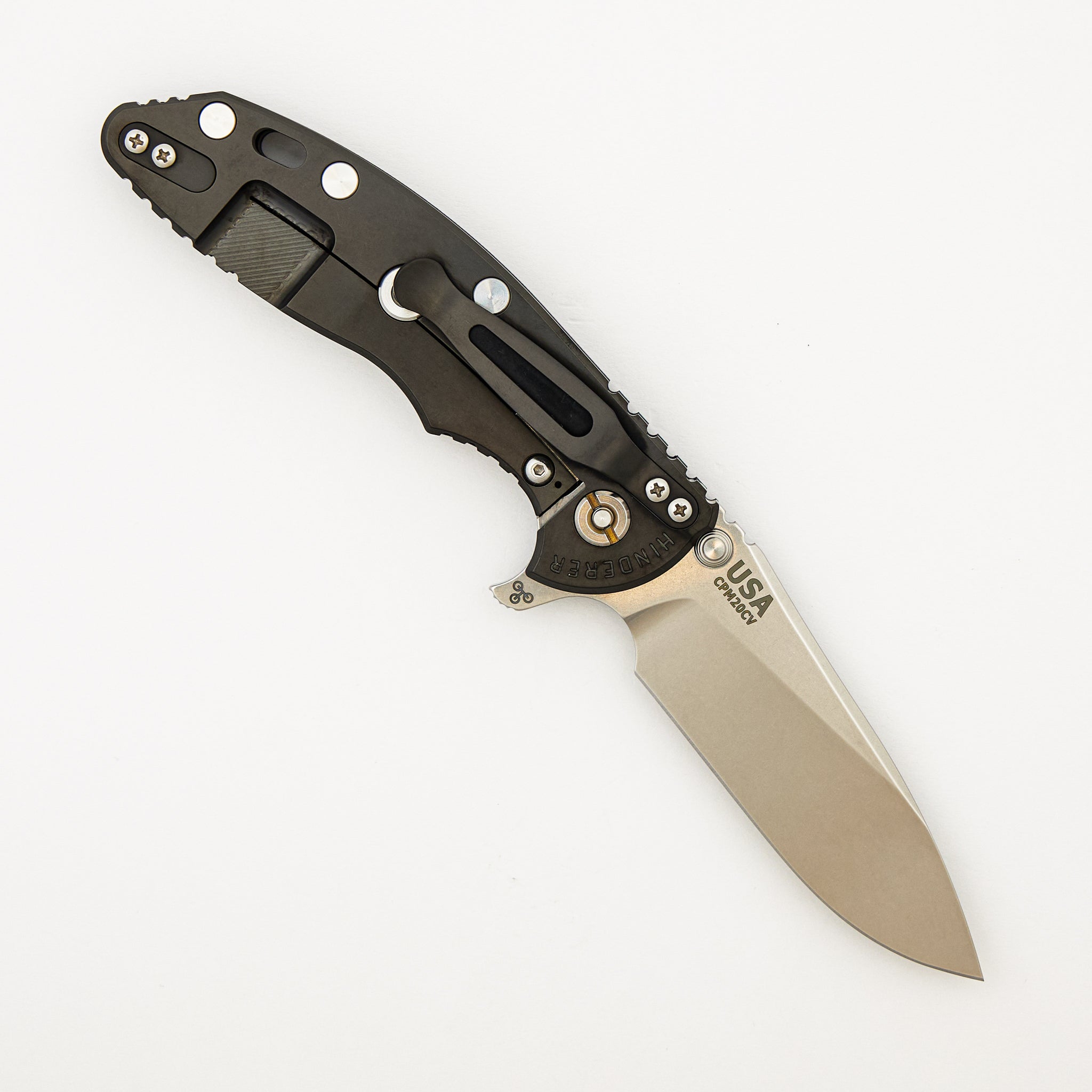 XM-18 3.5" - 20CV Slicer Hollow Grind - Tri-Way - Stonewash DLC - Stonewash Blade - Black G10