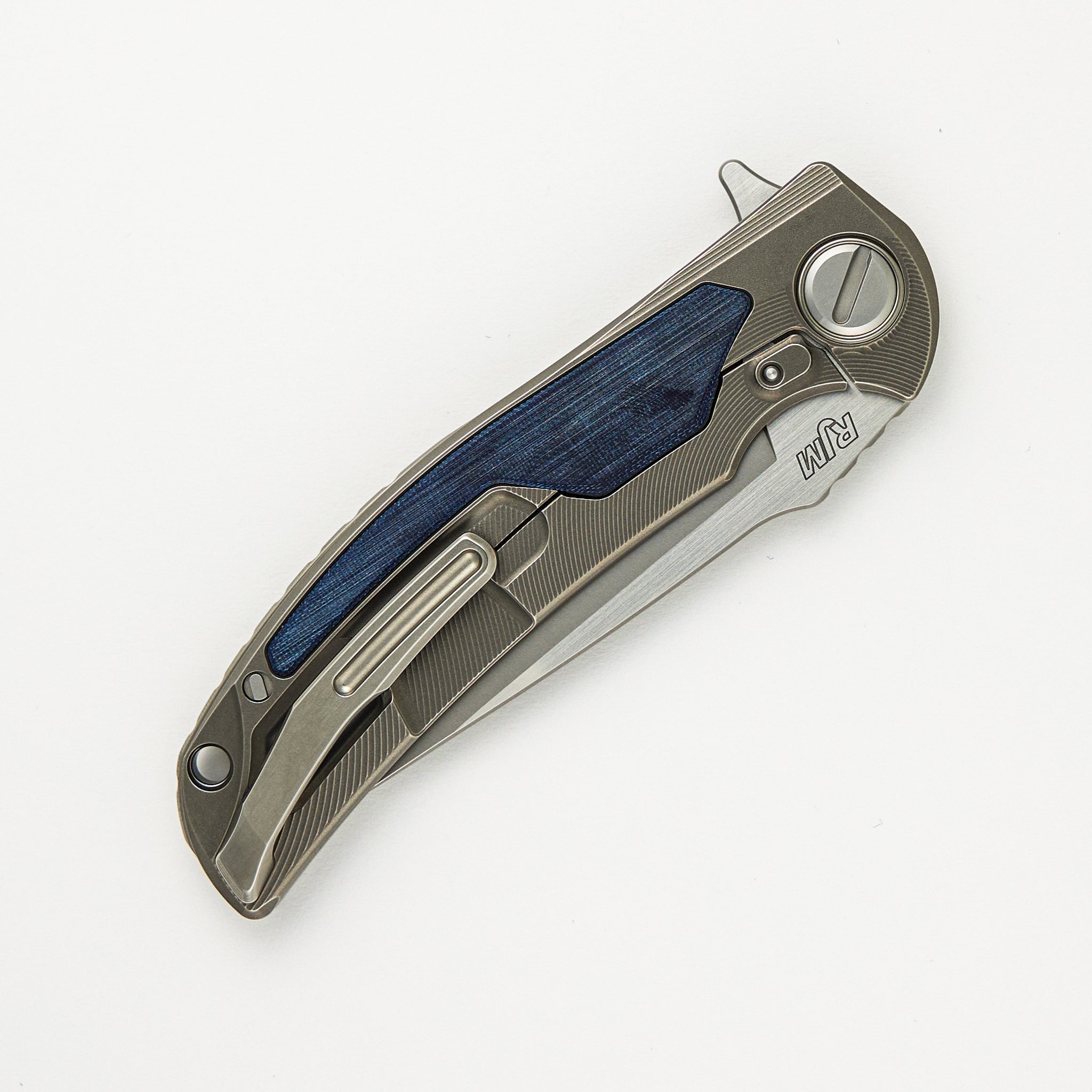 Denim Overkill - S90V Blade - Titanium Handle W/ Jeans Micarta Inlays - SRRBS "Limited Edition" (RJ Martin Design)