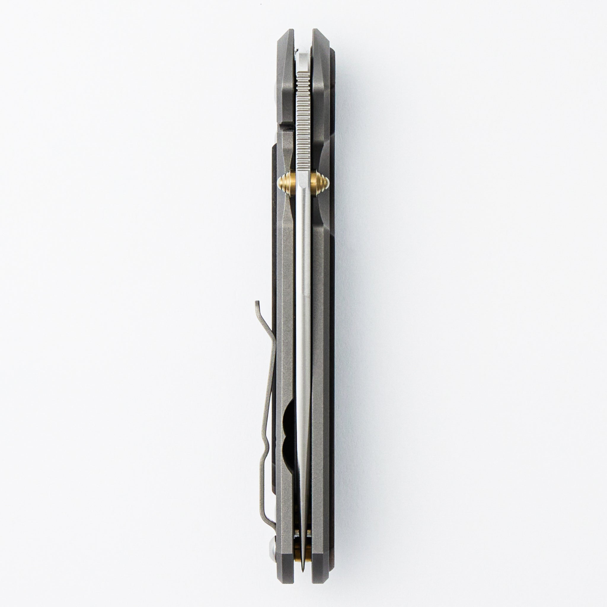 Large Sebenza 31 Macassar Inlay - Drop Point CPM S45VN Blade - Gold Double Thumb Lugs