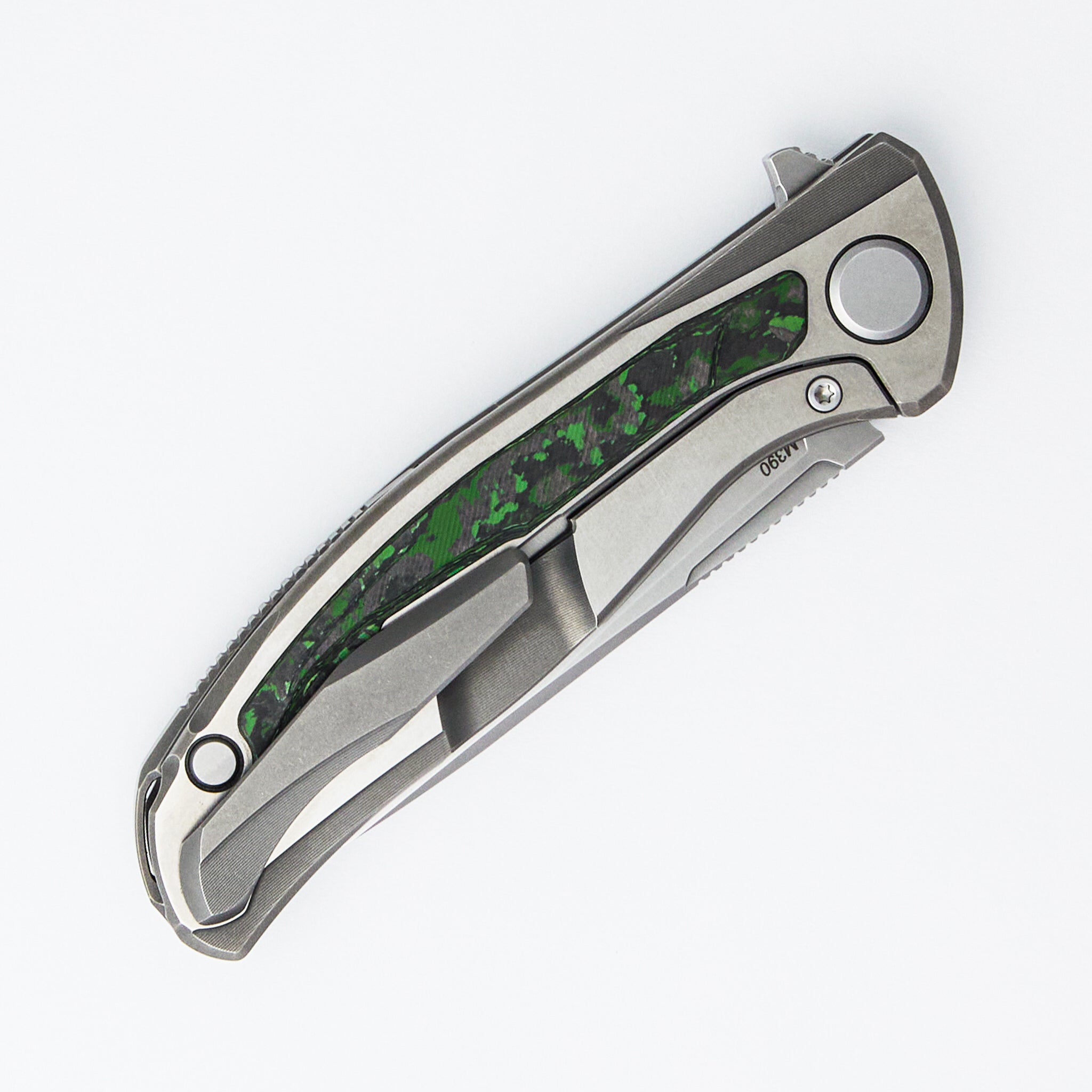 F95R NL - M390 Blade - Titanium Handle - Jungle Wear Carbon Fiber Inlays - MRBS
