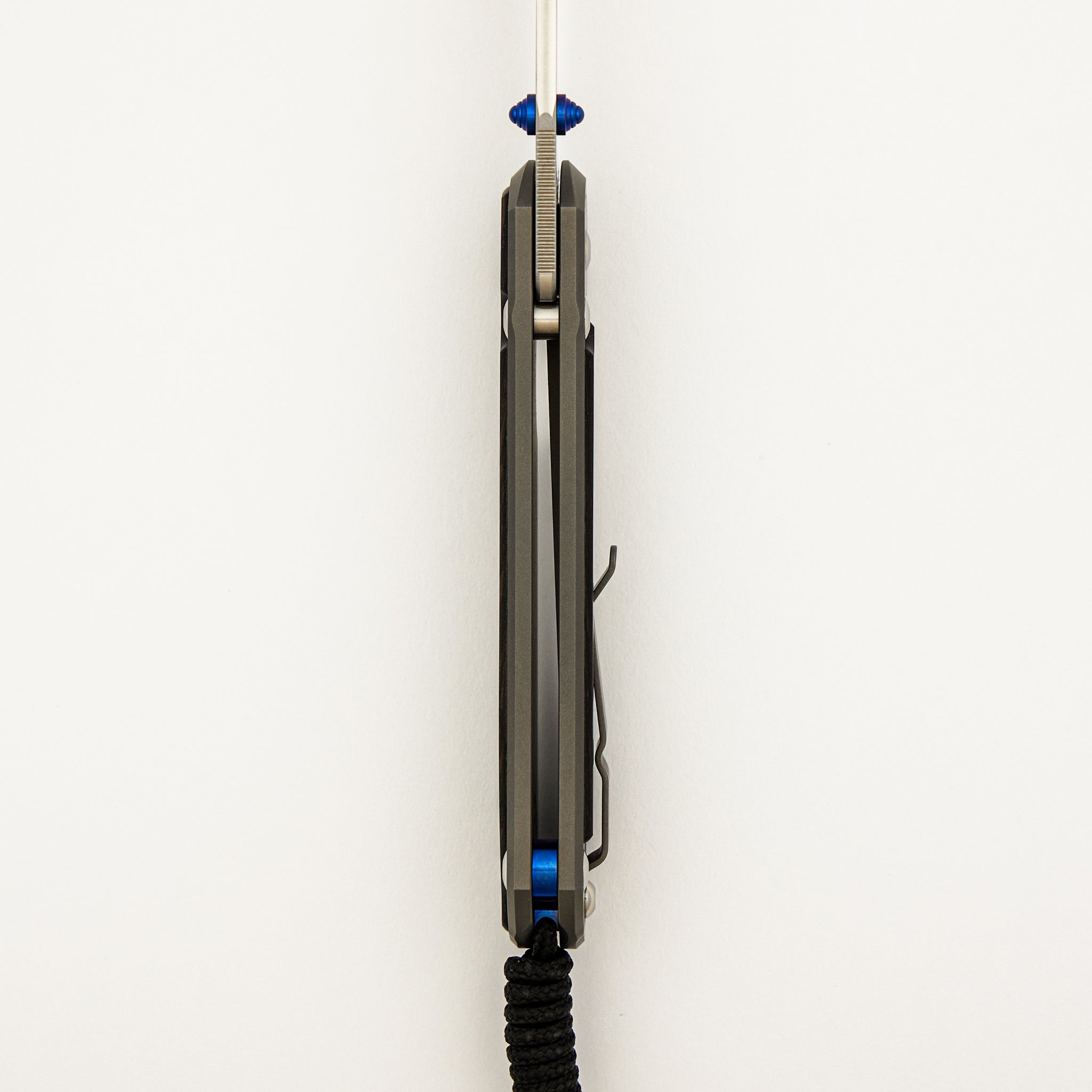 Large Sebenza 31 Bog Oak Inlay - Drop Point CPM MagnaCut Blade - Blue Double Thumb Lugs