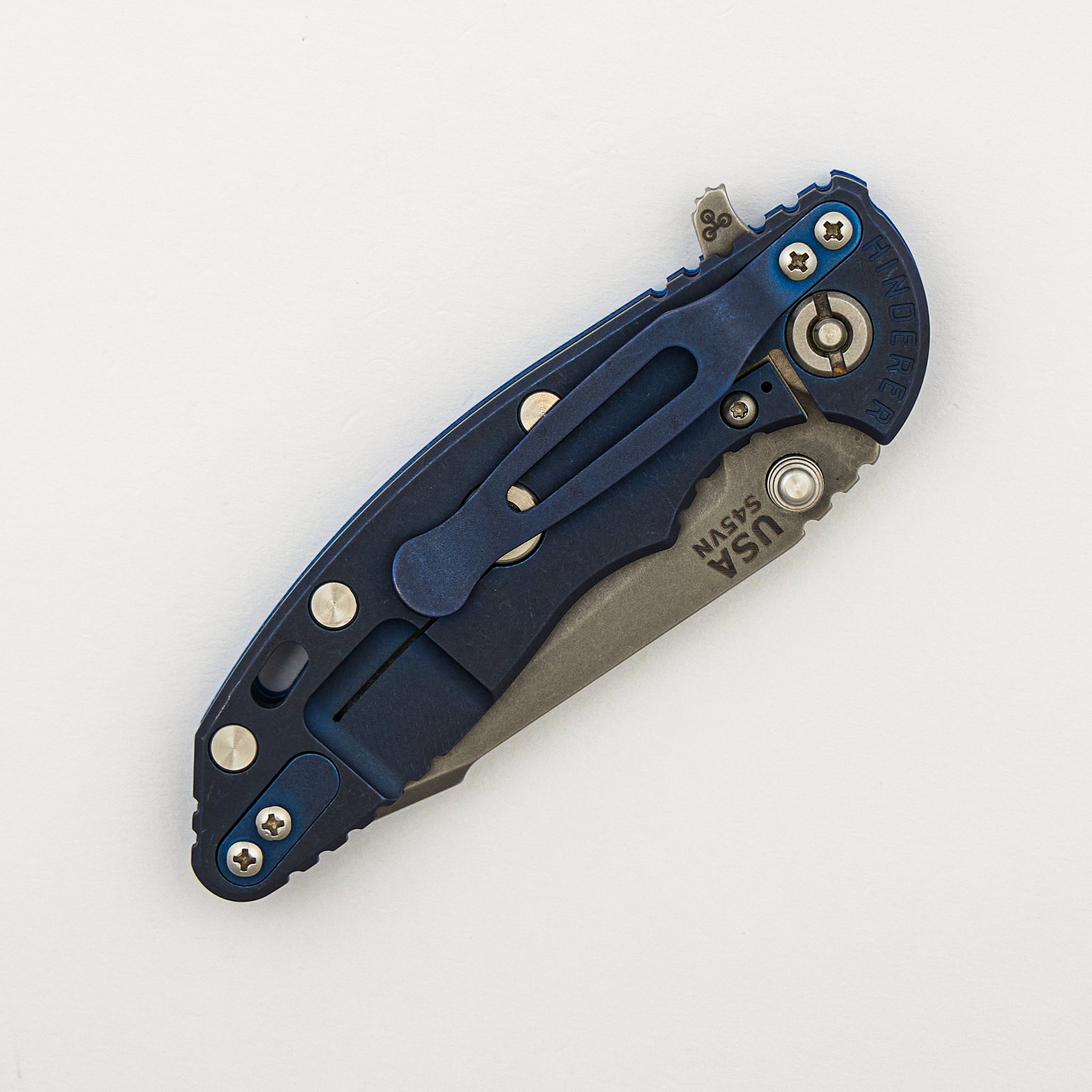 XM-18 3.0" - S45VN Harpoon Tanto - Tri-Way - Battle Blue - Blue G10
