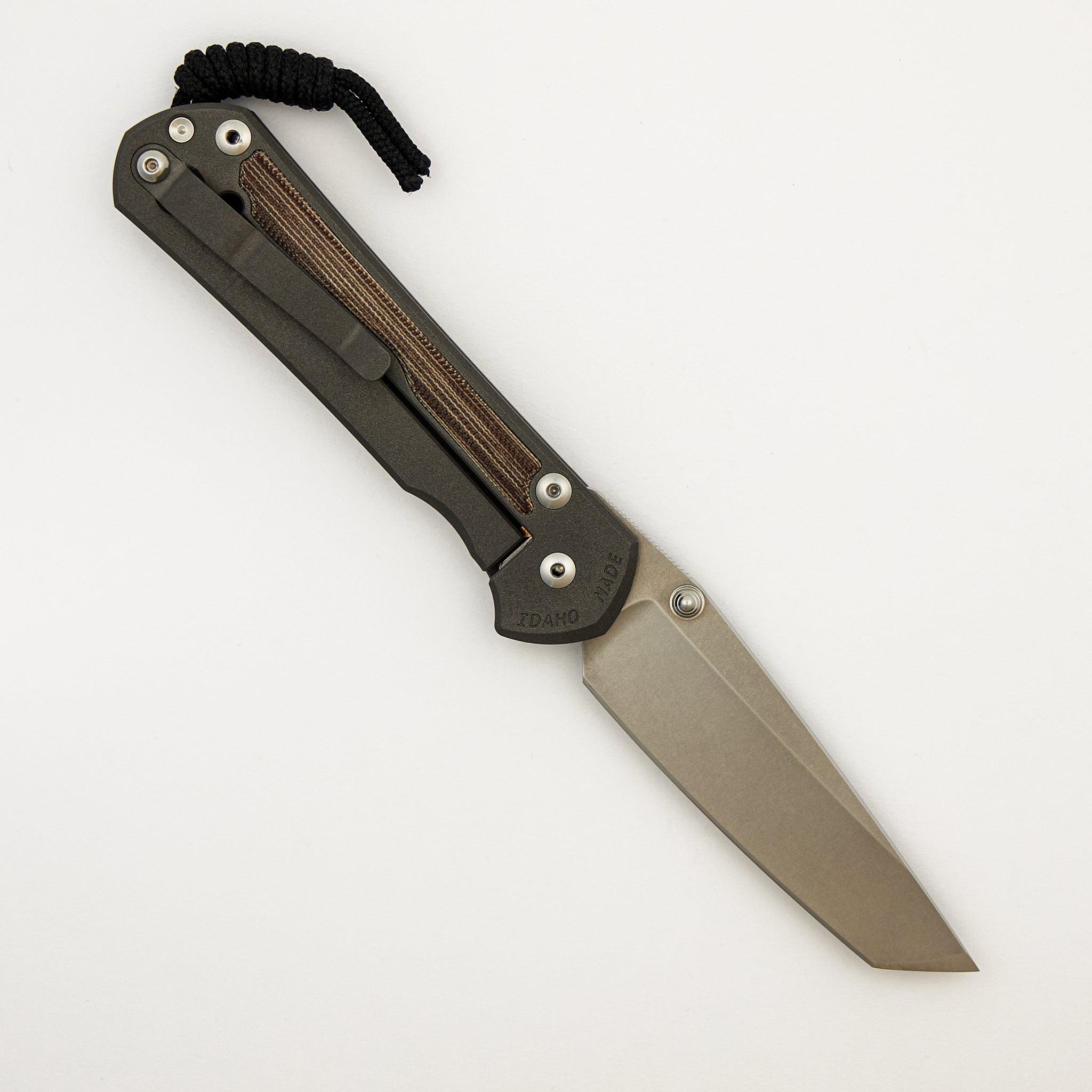 Large Sebenza 31 Natural Canvas Micarta Inlay - Tanto CPM MagnaCut Blade - Silver Double Thumb Lugs