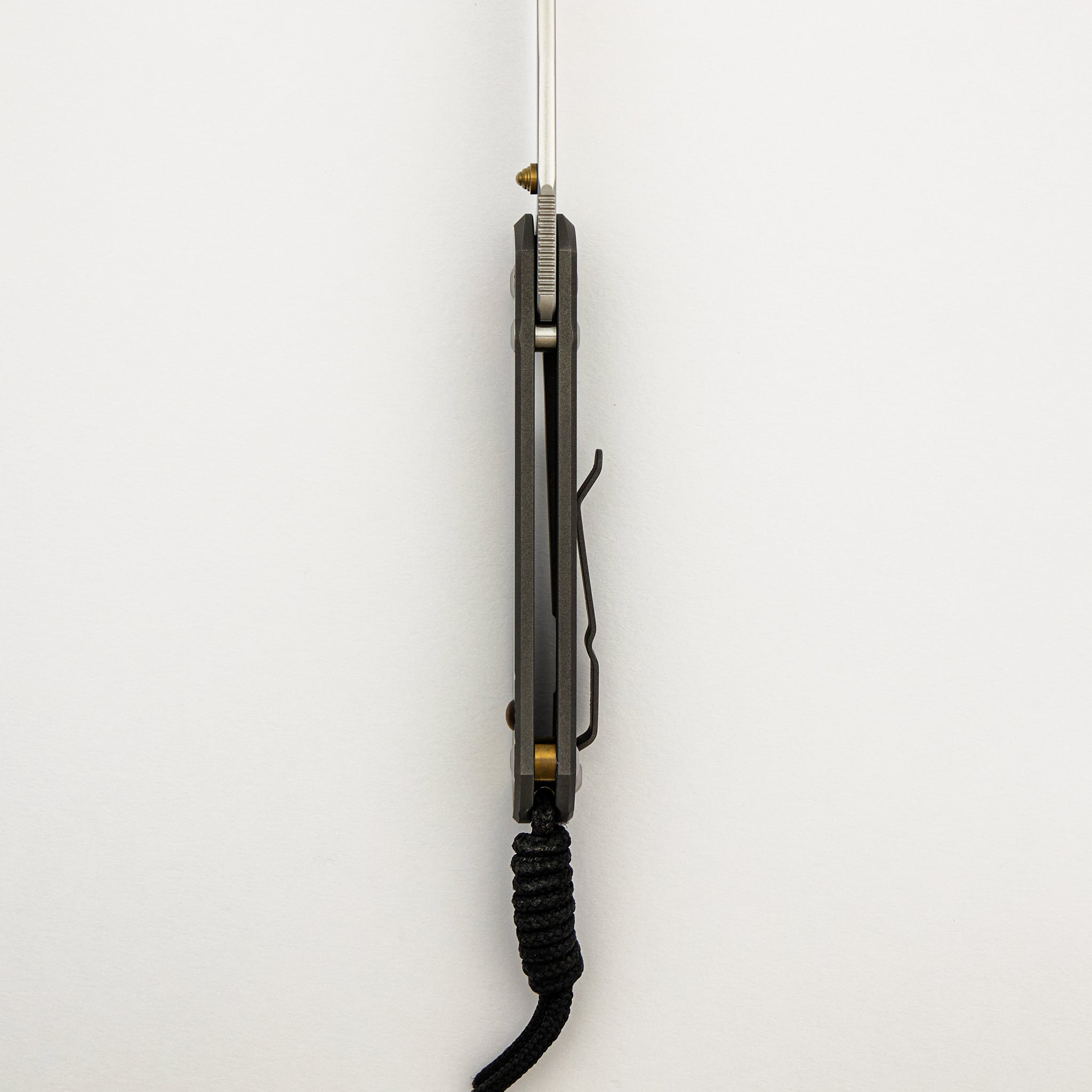 Small Sebenza 31 Unique Graphic "Morning Sun" W/ Citrine - Drop Point CPM MagnaCut Blade - Gold Single Thumb Lug