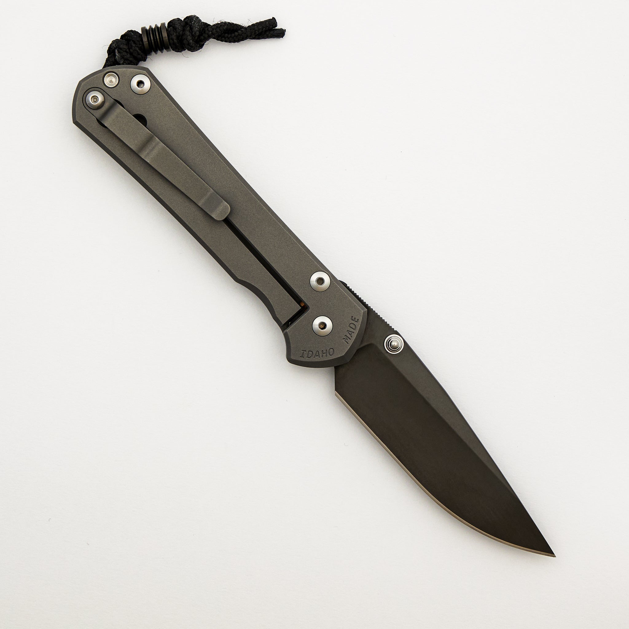 Large Sebenza 31 - DLC Coated Drop Point CPM S45VN - Glass Blasted - Silver Double Lugs