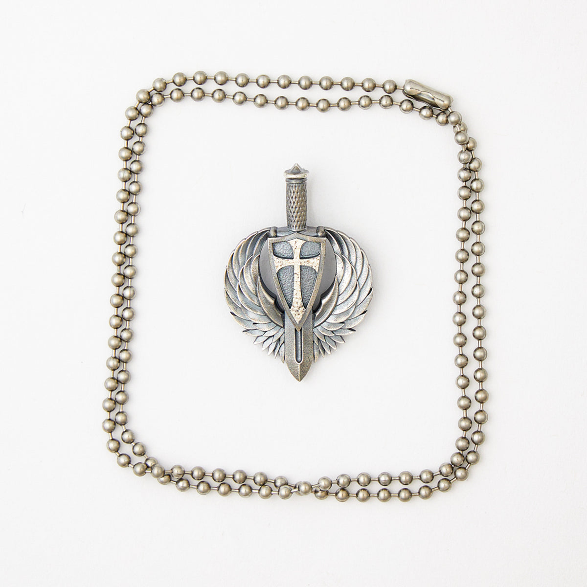 Silver Crusader Cross Sancte Michael Pendant