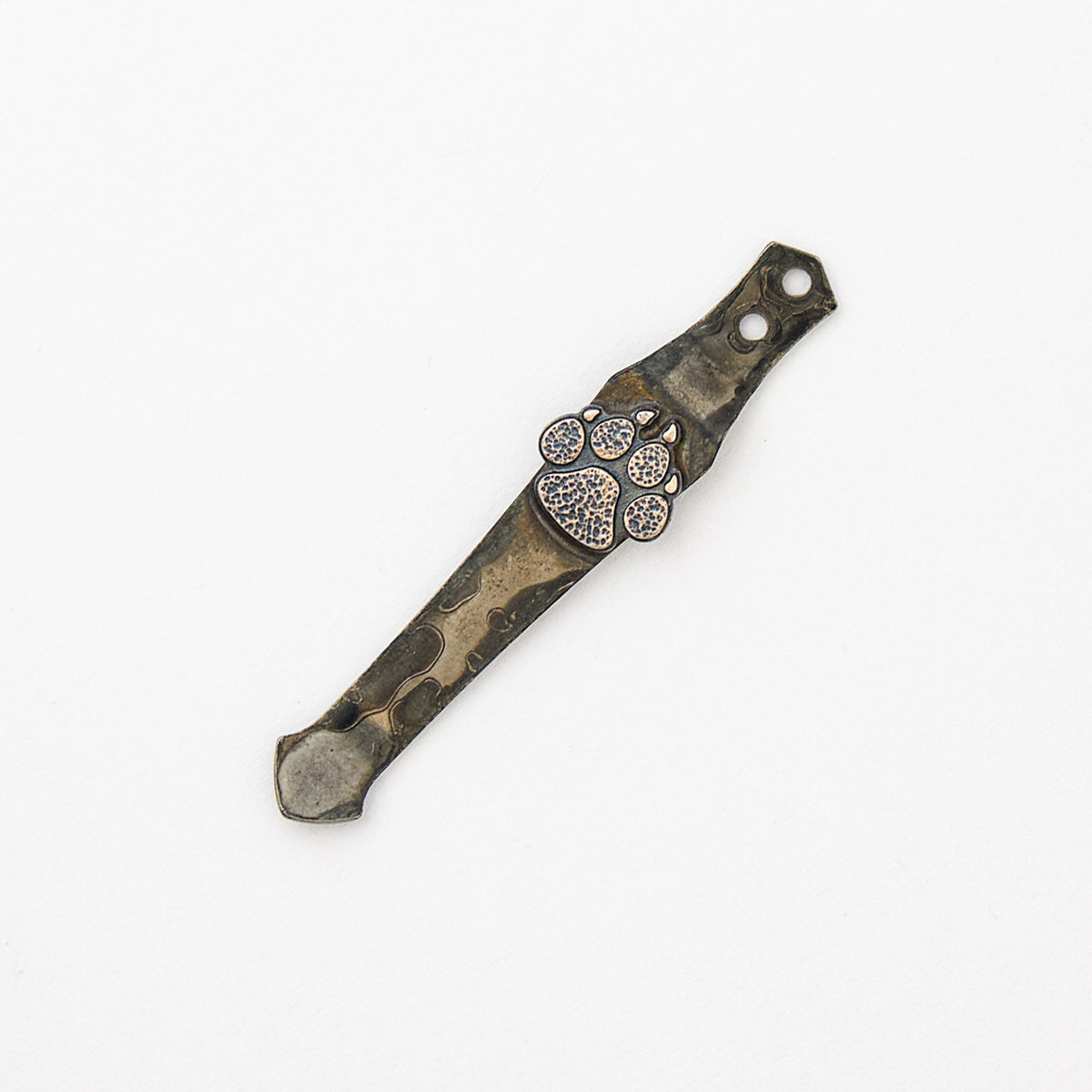Silver Dog Paw 2 Hole Clip