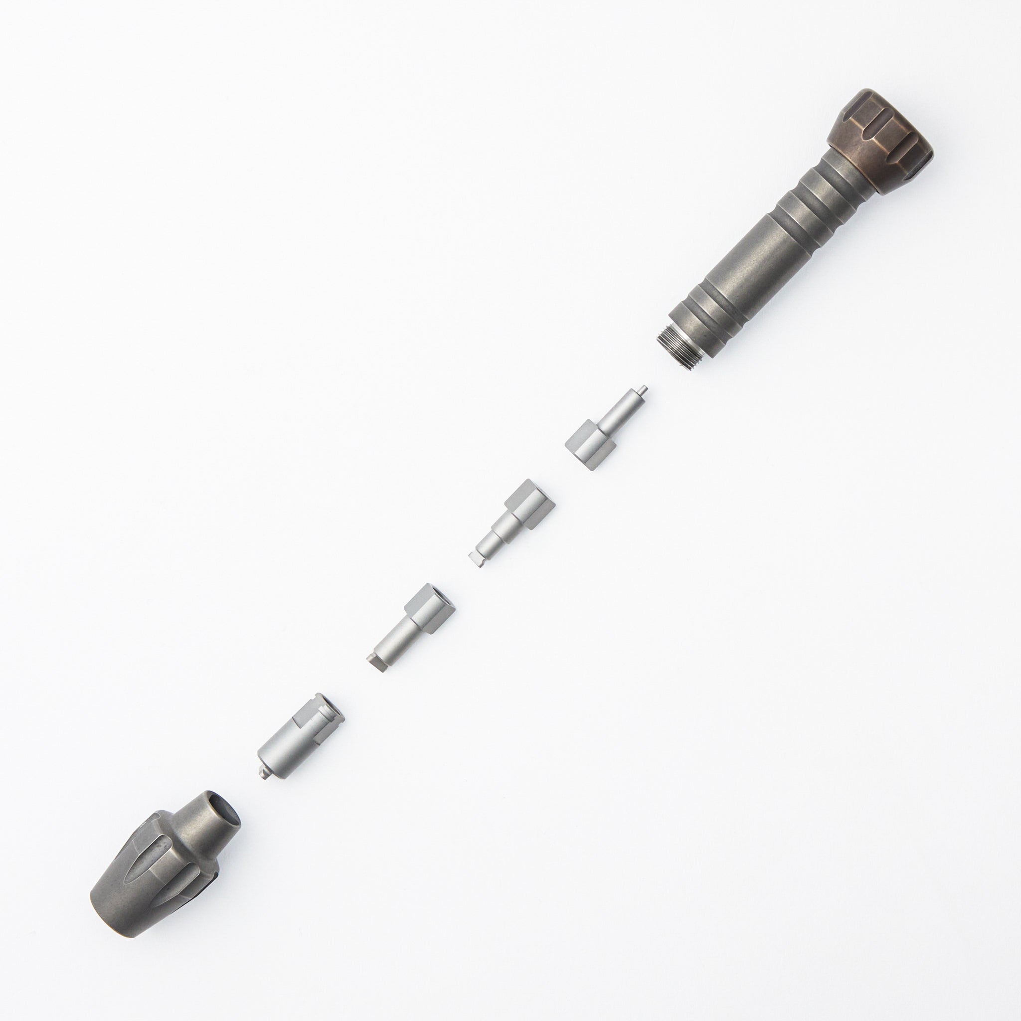 Tweezer and Bit Driver Set - Titanium/Brass - Cova Leather Pouch
