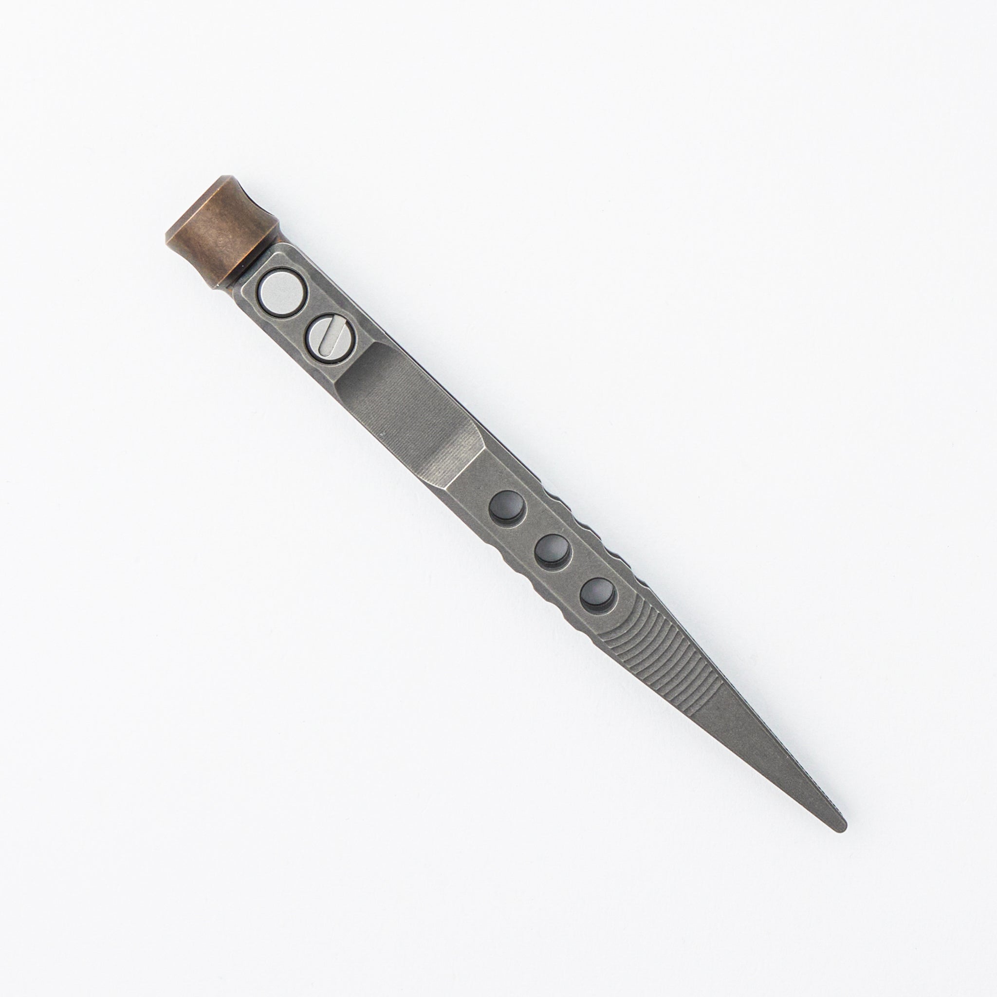 Tweezer and Bit Driver Set - Titanium/Brass - Cova Leather Pouch