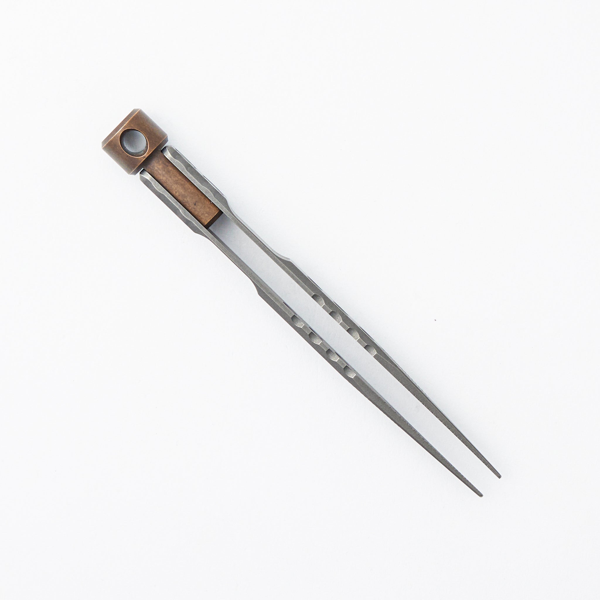 Tweezer and Bit Driver Set - Titanium/Brass - Cova Leather Pouch