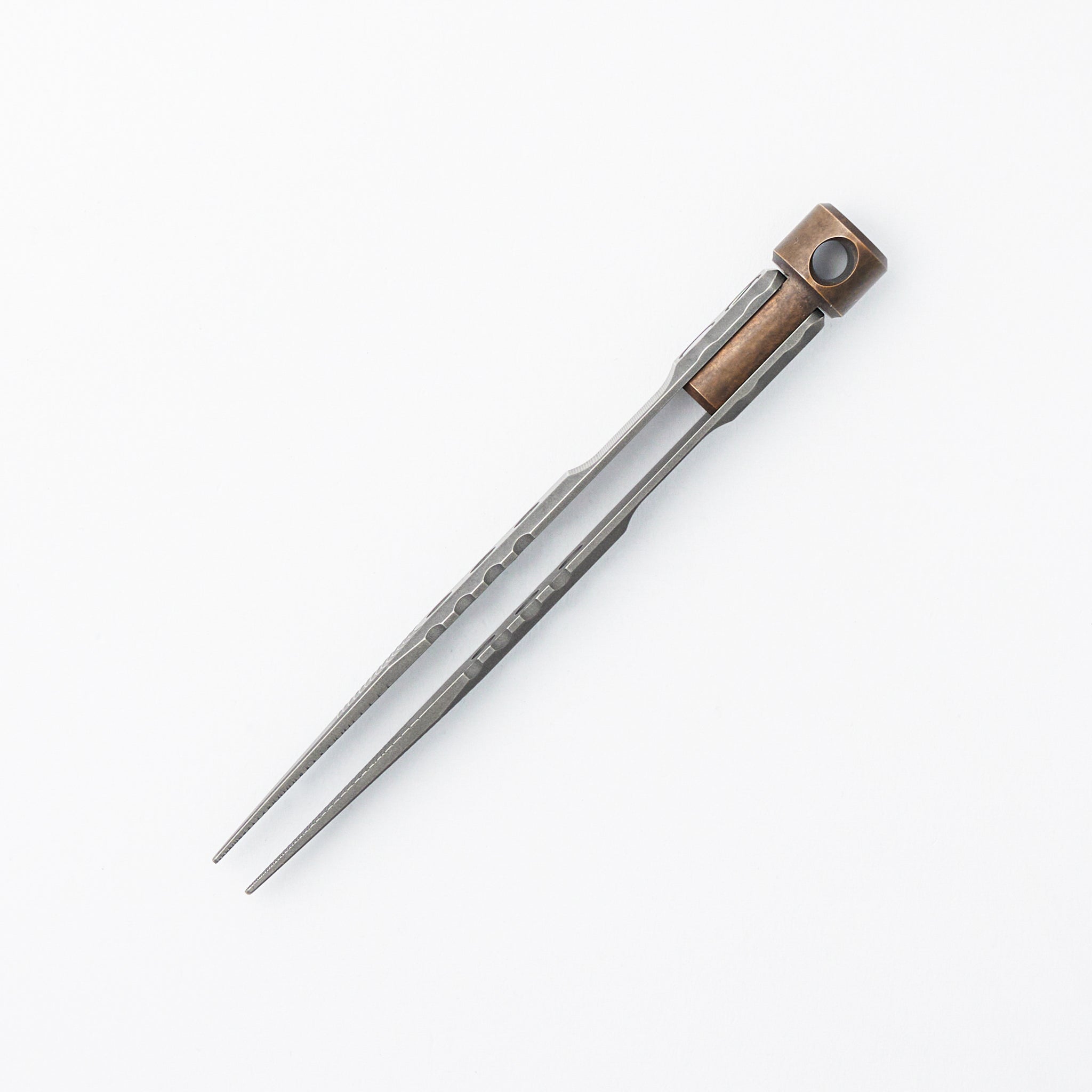 Tweezer and Bit Driver Set - Titanium/Brass - Cova Leather Pouch