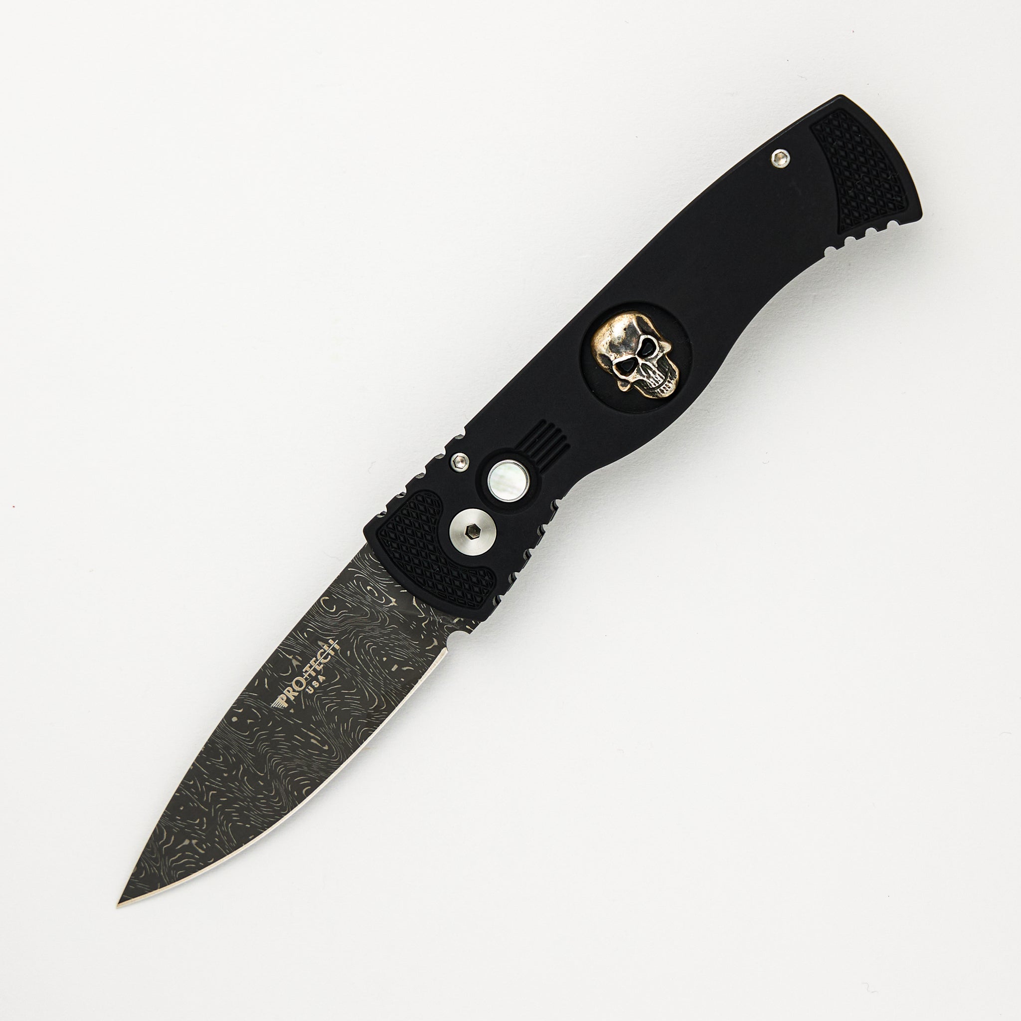 TR-2 - Black Aluminum Handle W/ Shaw Skull - Chad Nichols Blade - Custom Limited Edition #34 of 40