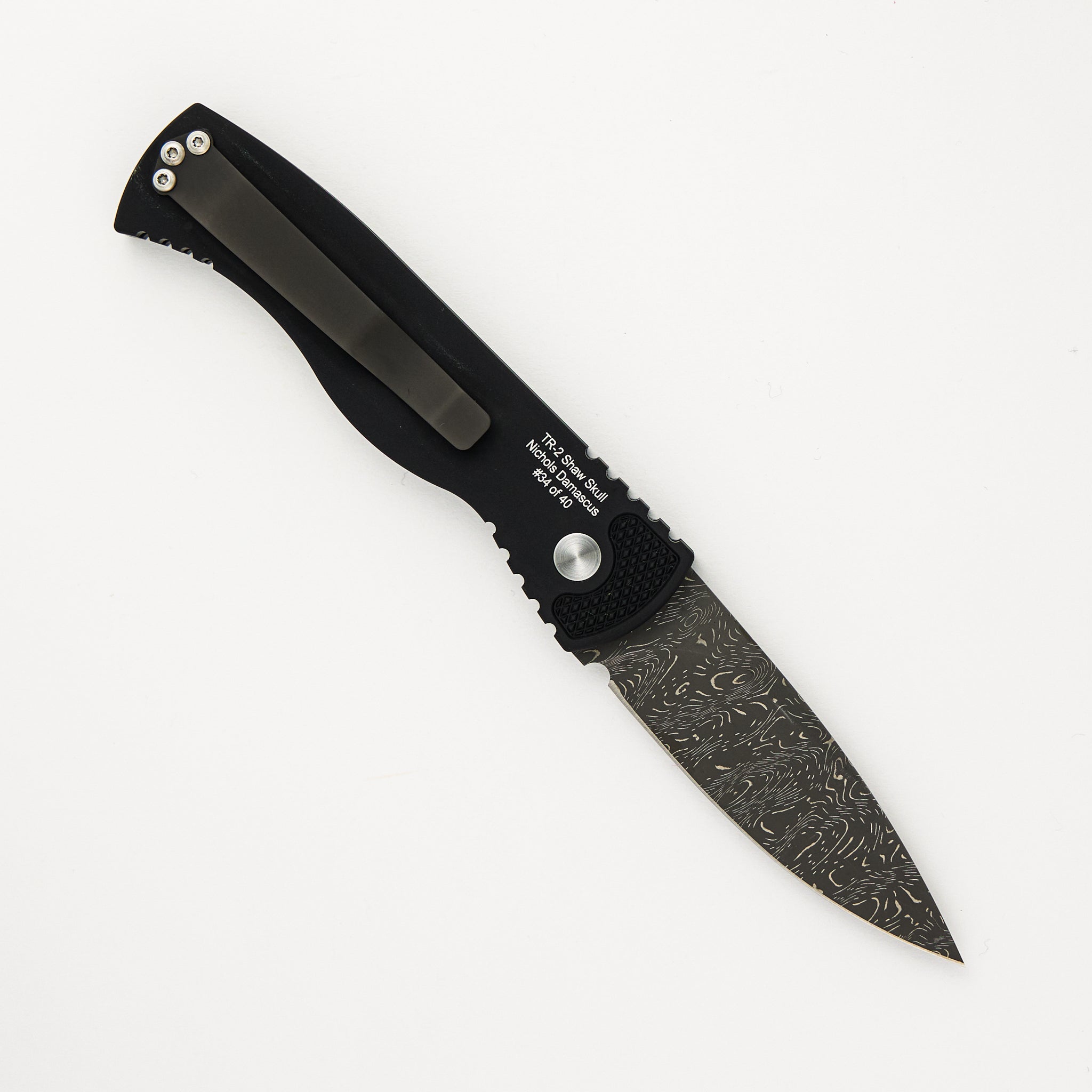 TR-2 - Black Aluminum Handle W/ Shaw Skull - Chad Nichols Blade - Custom Limited Edition #34 of 40