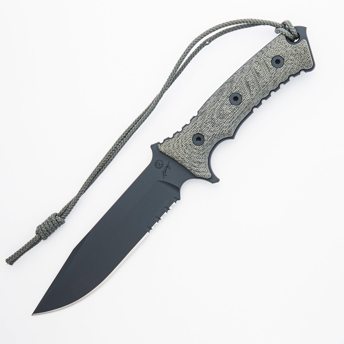 Pacific - Serrated /Black CPM MagnaCut Blade - Black Canvas Micarta Handle - PAC-1001