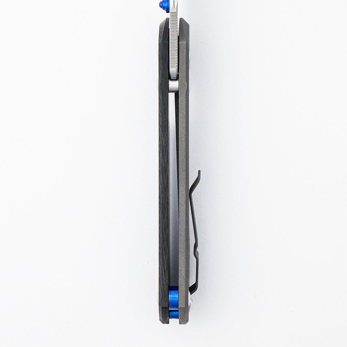 Large Sebenza 31 - Carbon Fiber Front - Tanto CPM MagnaCut Blade - Blue Single Thumb Lug