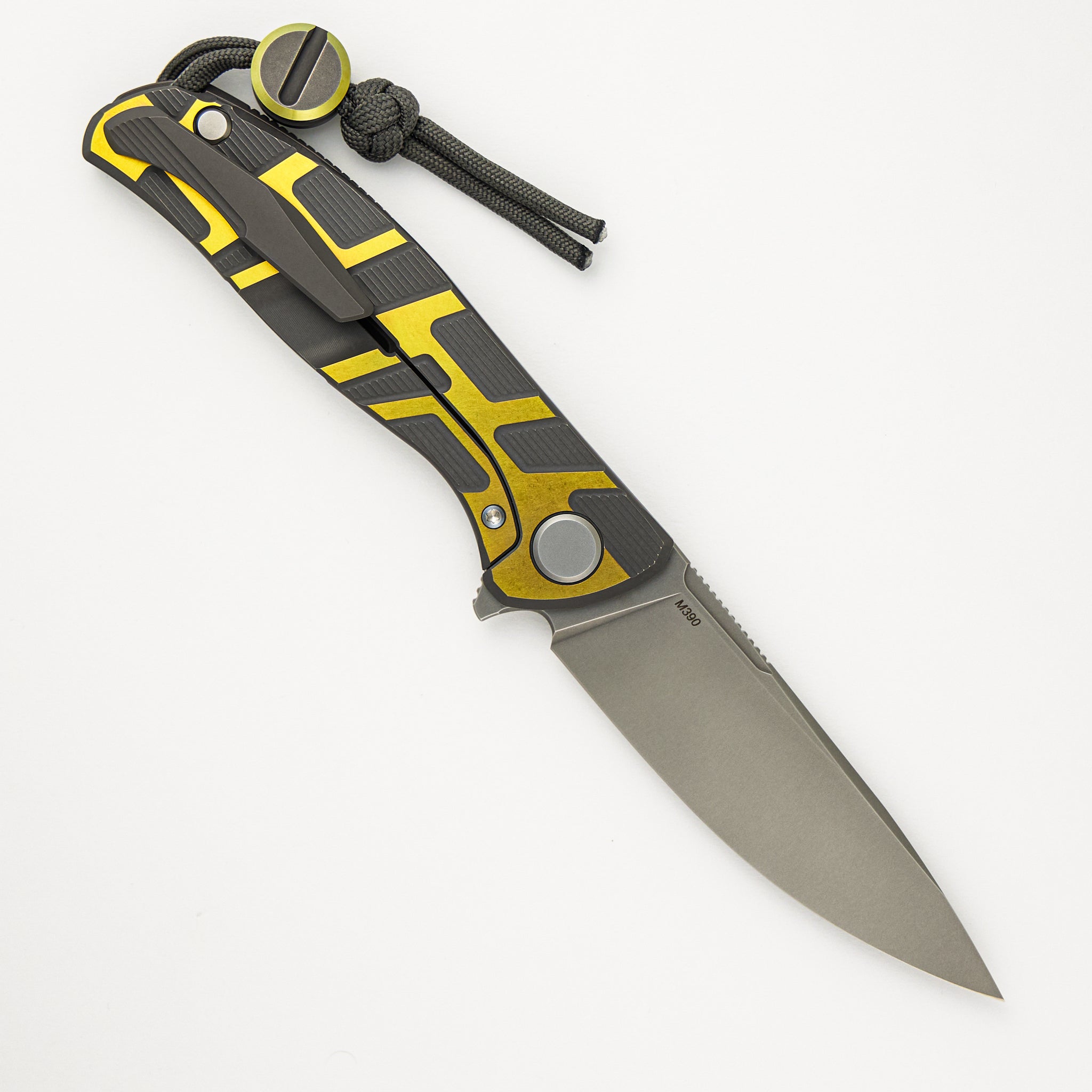 Shirogorov F95 T Pattern Gen 4 – Blade Show Edition – Grey-Yellow Ano Titanium Handle – M390 Blade – MRBS