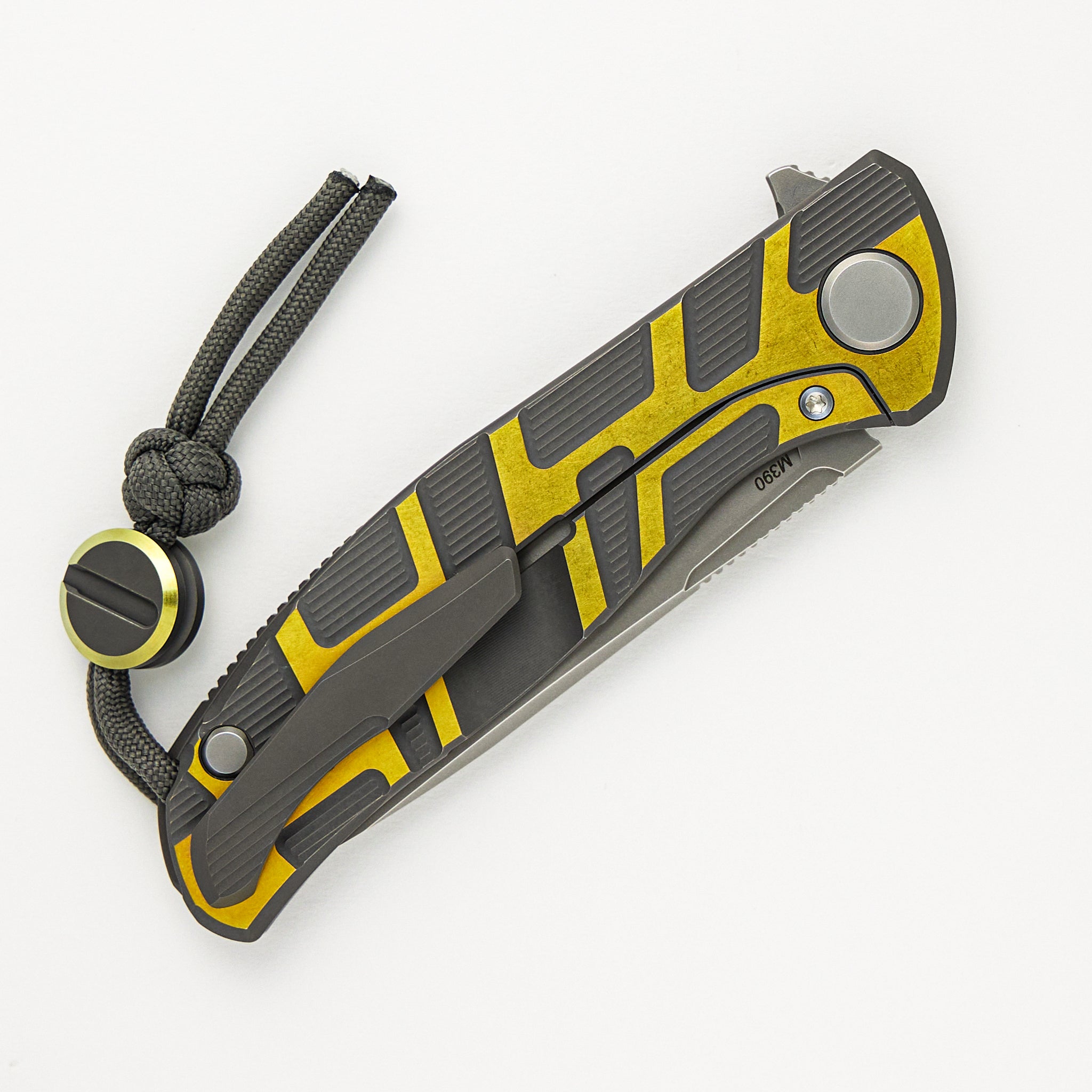 Shirogorov F95 T Pattern Gen 4 – Blade Show Edition – Grey-Yellow Ano Titanium Handle – M390 Blade – MRBS