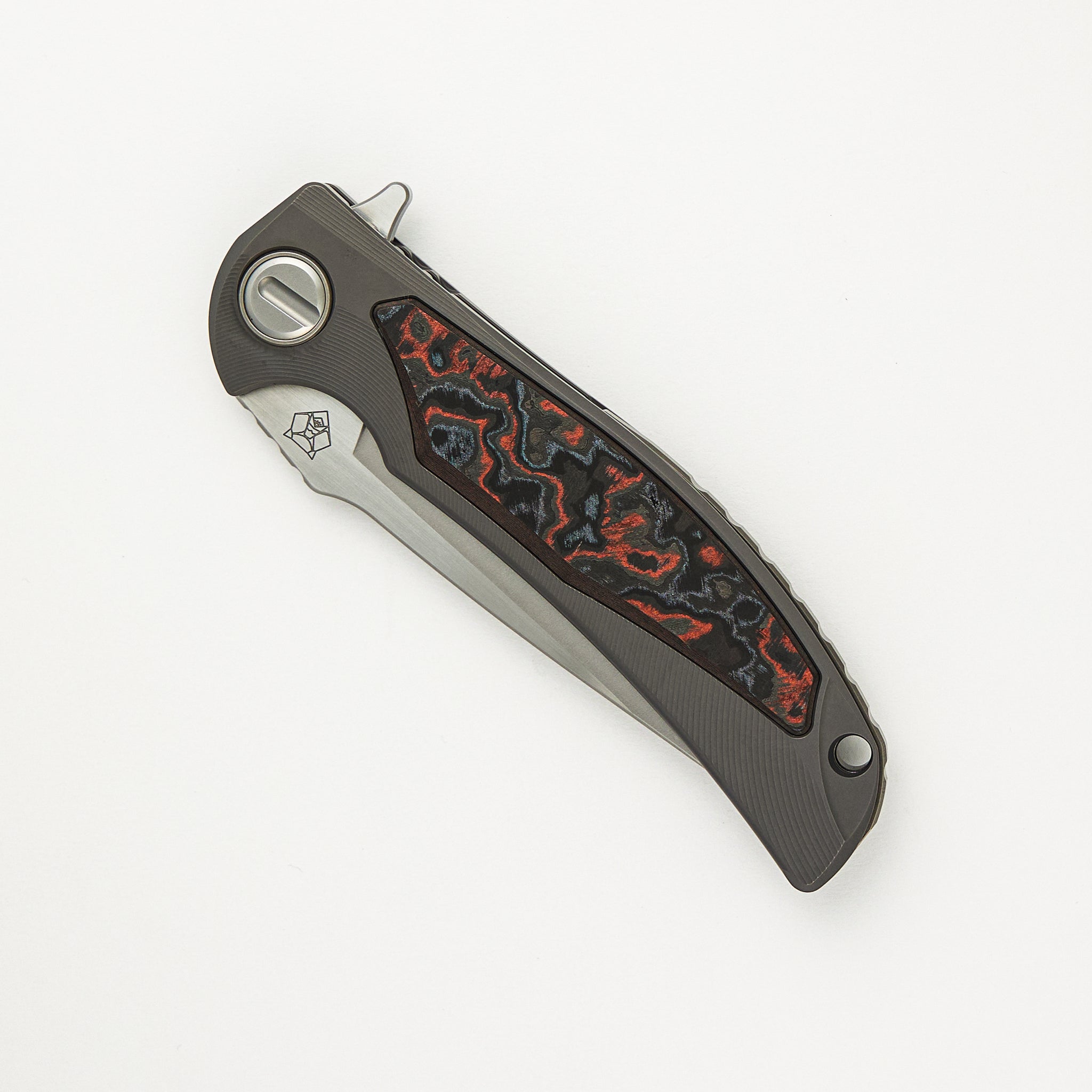 Shirogorov "Limited Edition" RJ Martin Design Molten Overkill - MagnaCut Blade - Titanium Handle W/ Lava & Ash CarboTi Inlays - SRRBS